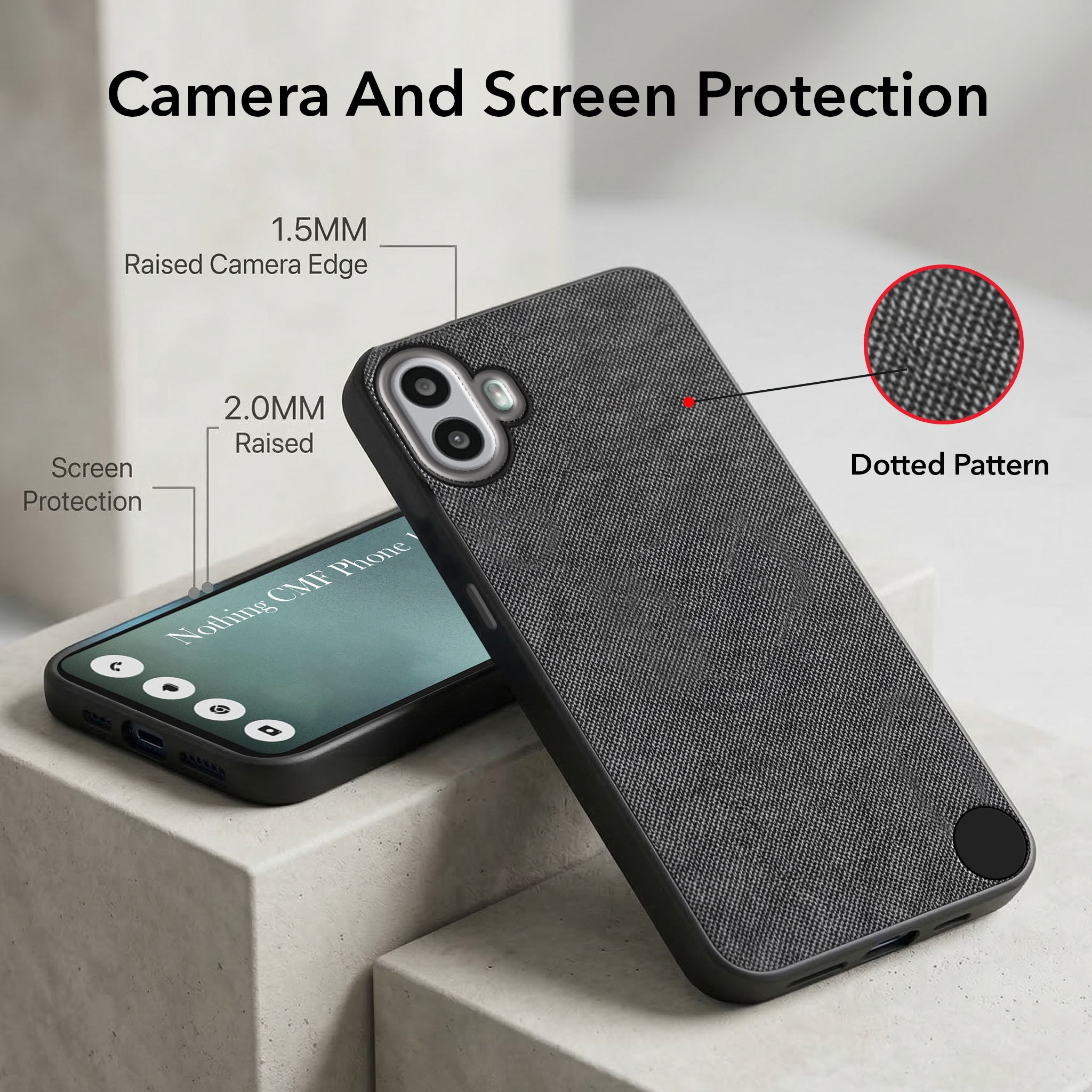 For Nothing CMF Phone 1 Combo (Textured Grip Design | Micro-Fiber Cloth Inside | Oleophobic Coating Screen Glass)
