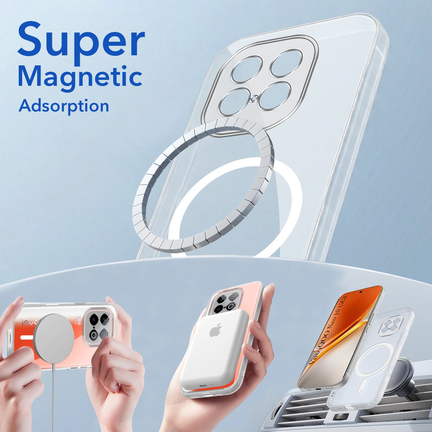 For Vivo iQOO Neo 10 Back Cover Case Lifetime Anti-Yellow MagSafe Compatible Clear (Sleek Hard Crystal | Shockproof and Camera Protection)