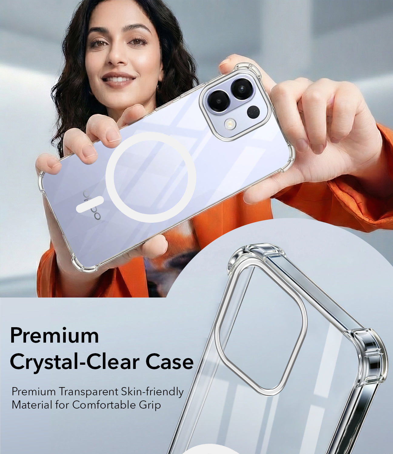 For Oppo K13 Back Cover Shockproof Crystal-Clear (Magsafe Wireless Support | Drop & Camera Protection | Hard Polycarbonate)