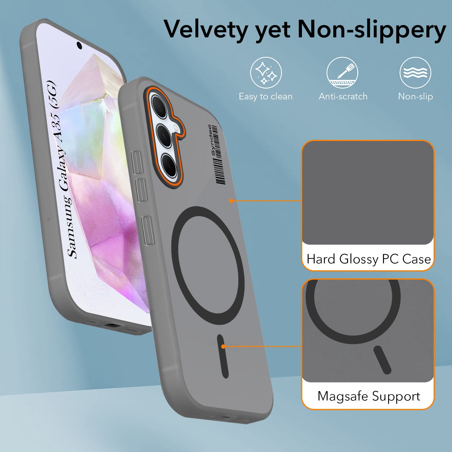 For Samsung Galaxy A35 5G Back Cover Case (Soft Touch | Camera Bump Protection | MagSafe Compatible | Matte Finish)