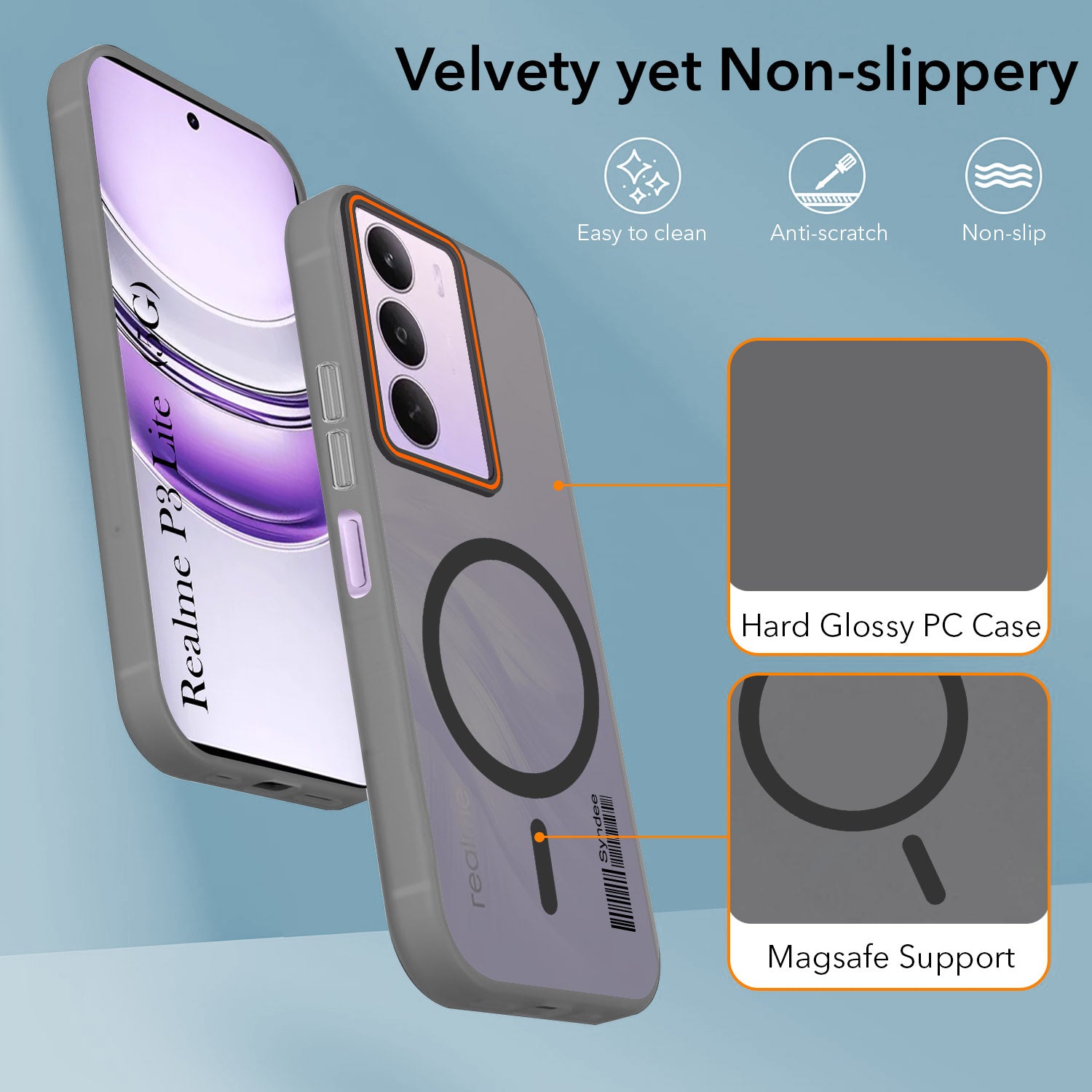 For Realme P3 lite Back Cover Case (Soft Touch | Camera Bump Protection | MagSafe Compatible | Matte Finish)
