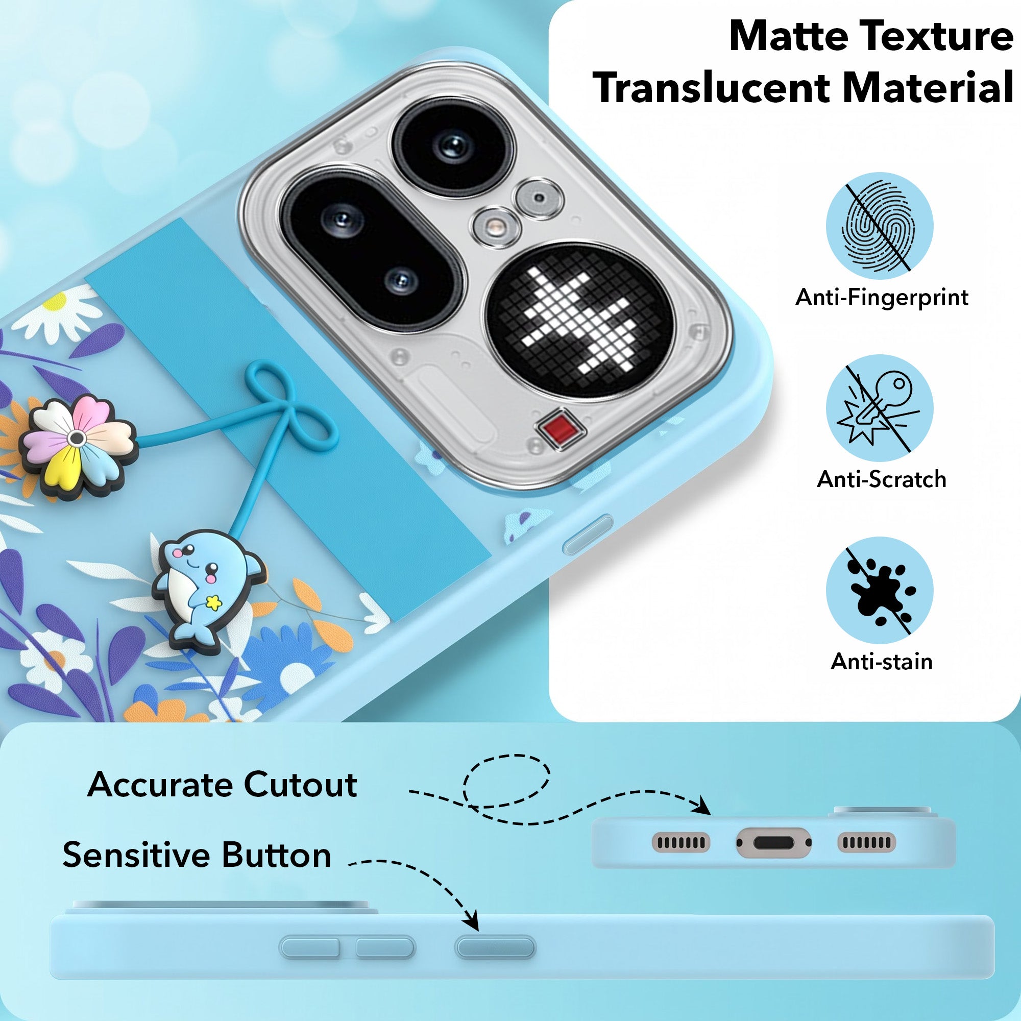 For Nothing Phone 4A Pro 5G Back Cover Case (3D Cute Cartoons | Hard Back Side Soft | Matte Premium Finish | HD Printing)