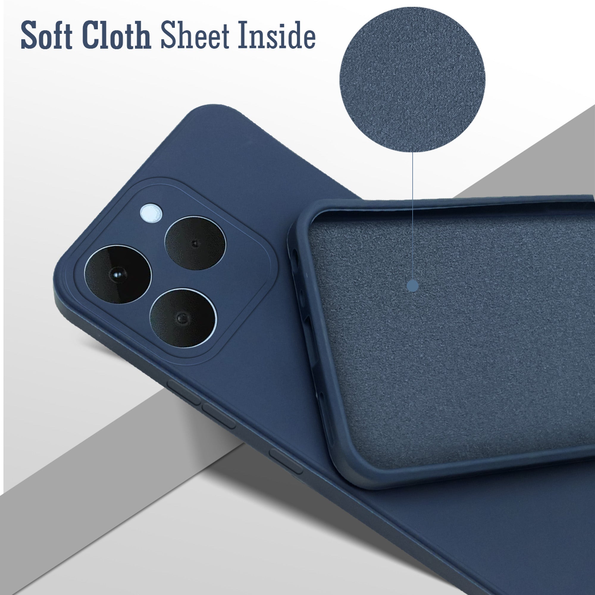 For Realme 15T | Realme Narzo 90 Back Cover Case (Matte Finish Silicone with Inside Fiber Cloth)