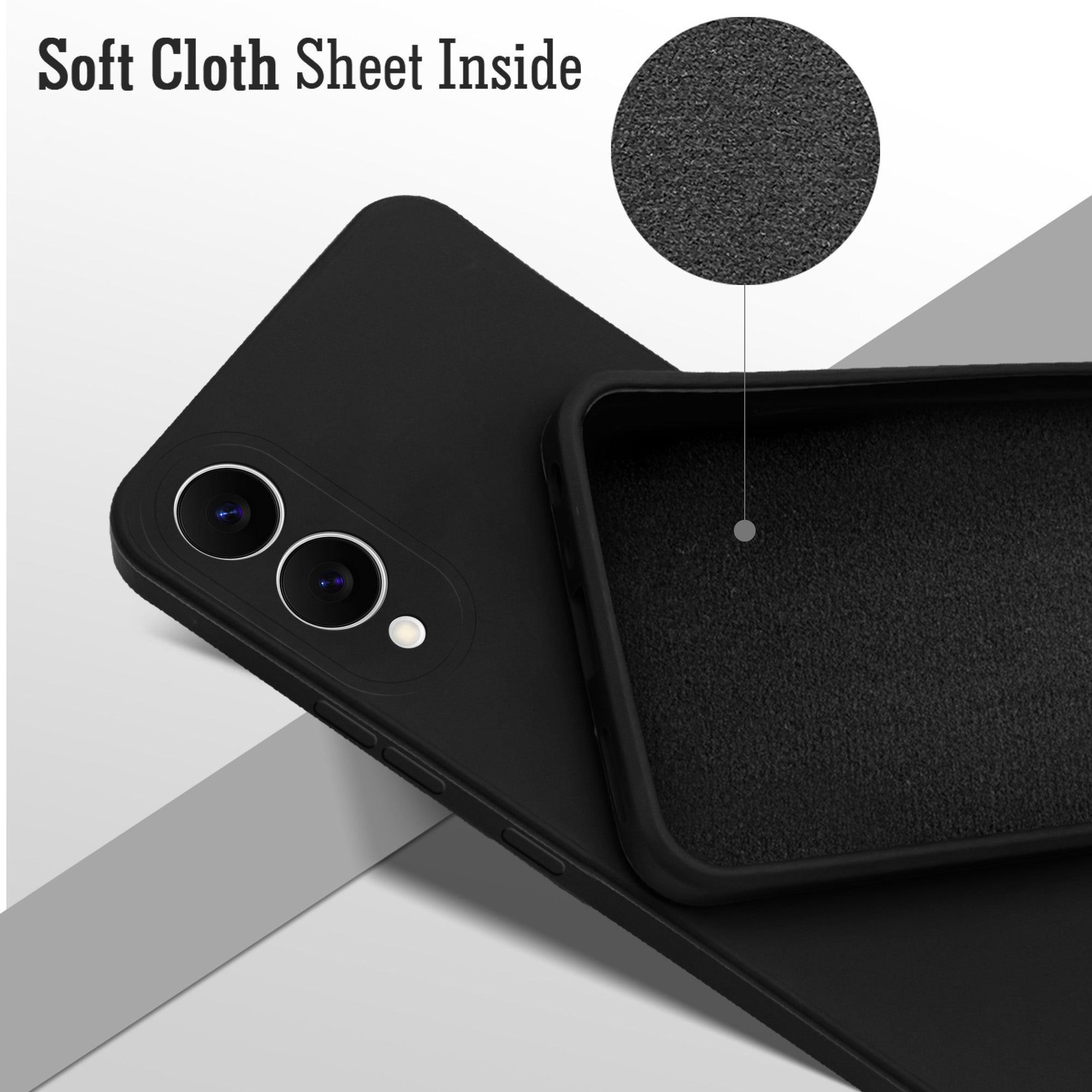For Samsung Galaxy S25 Edge  Back Cover Case (Matte Finish Silicone with Inside Fiber cloth)