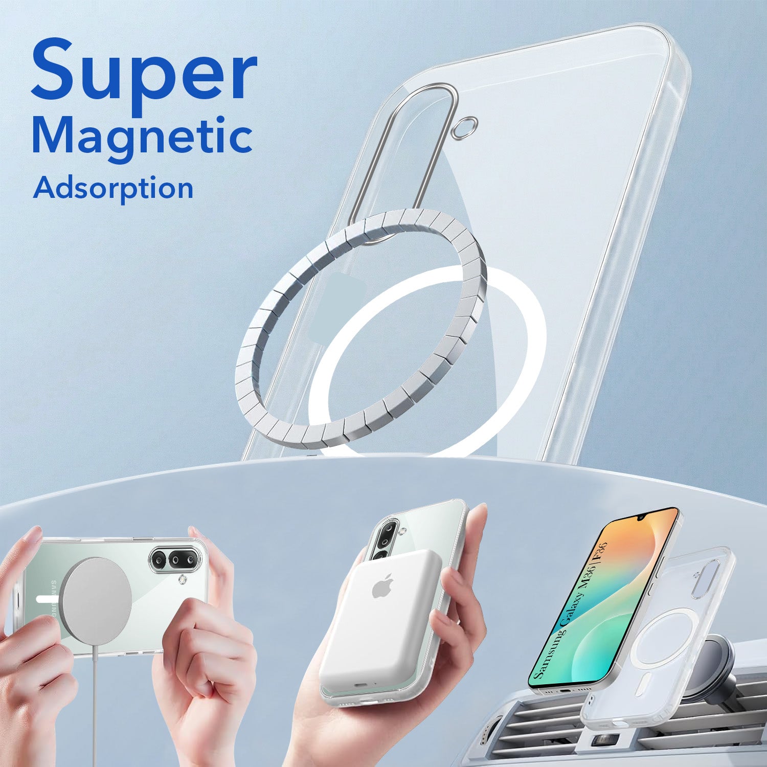 For Samsung Galaxy M36 | Samsung Galaxy F36 Back Cover Case Lifetime Anti-Yellow MagSafe Compatible Clear (Sleek Hard Crystal | Shockproof and Camera Protection)