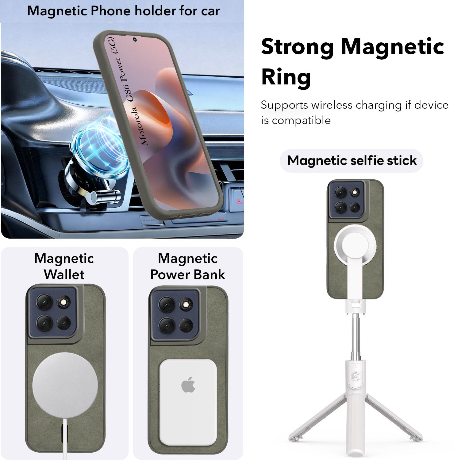 For Motorola Moto G86 Power Back Cover Case Leather Finish (MagSafe Compatible Wireless Charging | Soft Touch | Camera Bump Protection)