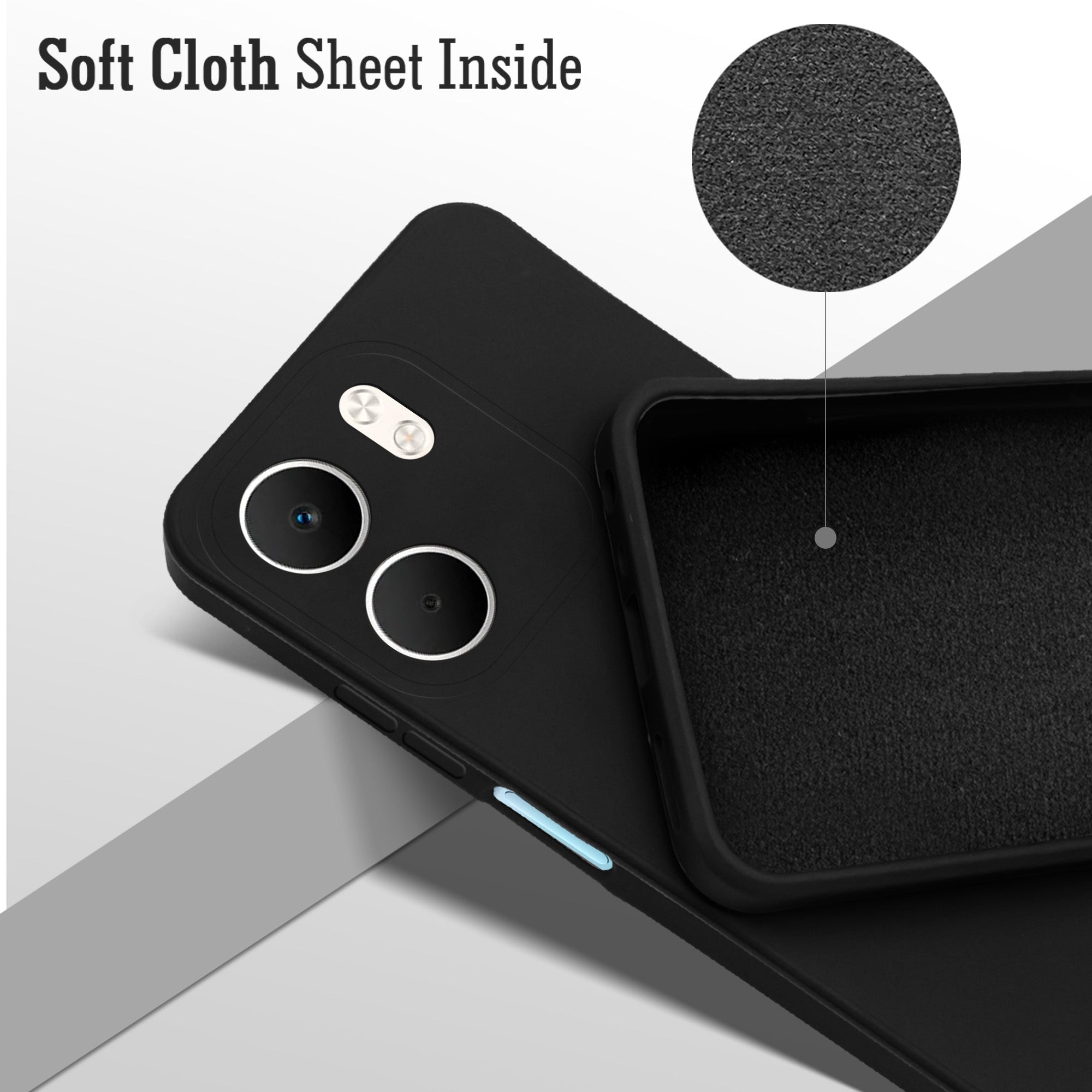 For Oppo A5X Back Cover Case (Matte Finish Silicone with Inside Fiber cloth) (Matte Finish Silicone with Inside Fiber cloth)