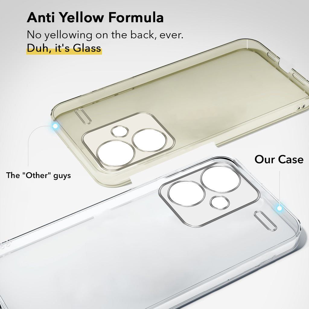 For Redmi Note 13 Pro Plus Back Cover Case Lifetime Anti-Yellow Clear (Sleek Hard Crystal | Shockproof and Camera Protection)