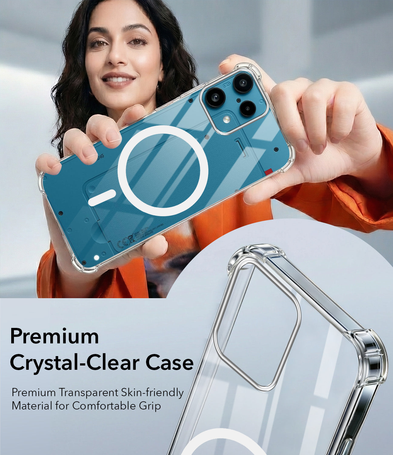 For Nothing Phone 3A Lite Back Cover Shockproof Crystal-Clear (Magsafe Wireless Support | Drop & Camera Protection | Hard Polycarbonate)
