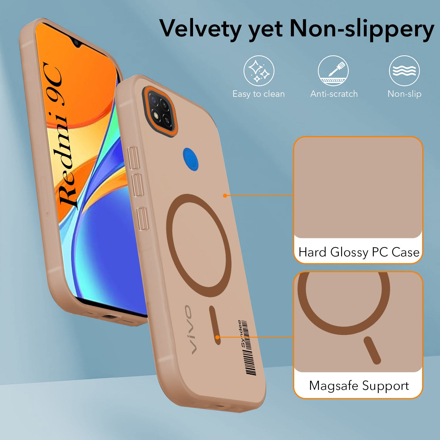 For Redmi 9C Back Cover Case (Soft Touch | Camera Bump Protection | MagSafe Compatible | Matte Finish)