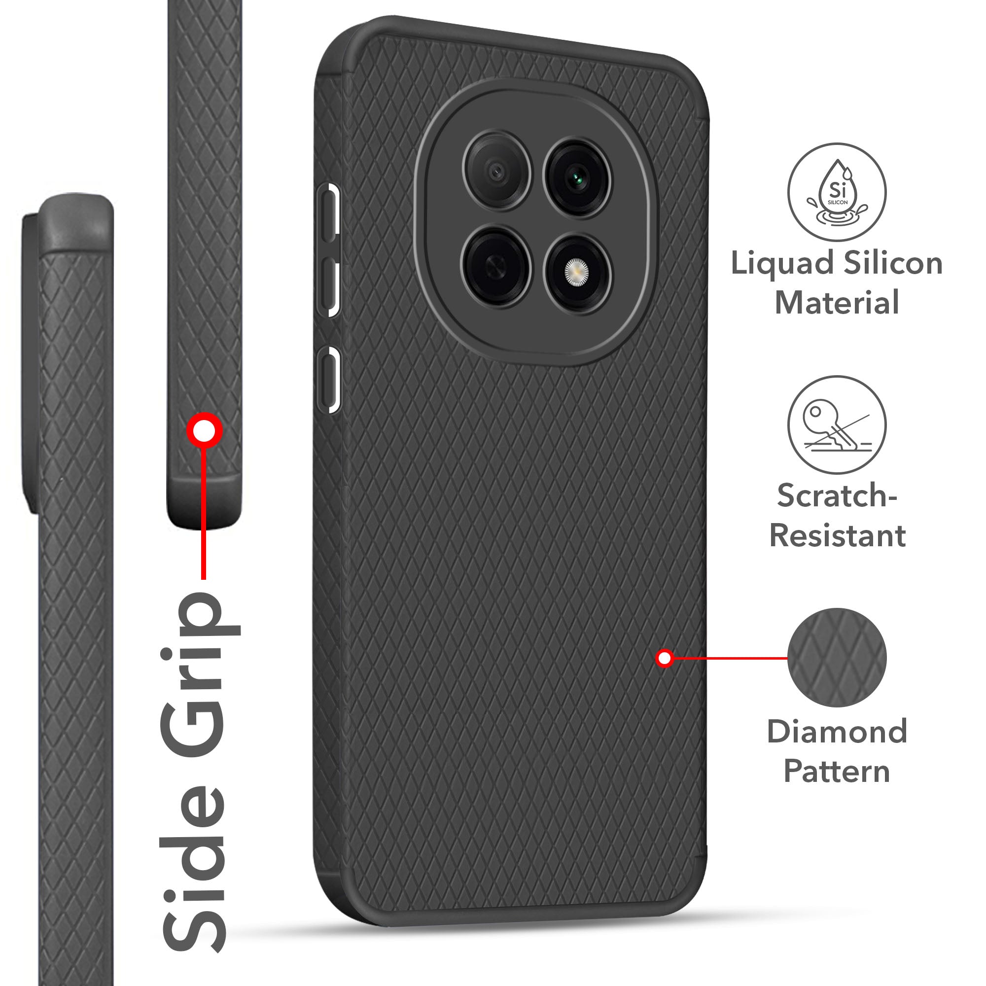For Oppo F29 Pro Back Cover Case (Liquid Silicone | Side Grip | Camera Protection)
