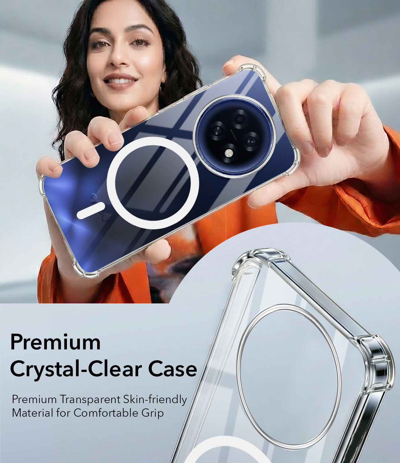 For Oppo F31 Pro Plus Back Cover Shockproof Crystal-Clear (Magsafe Wireless Support | Drop & Camera Protection | Hard Polycarbonate)