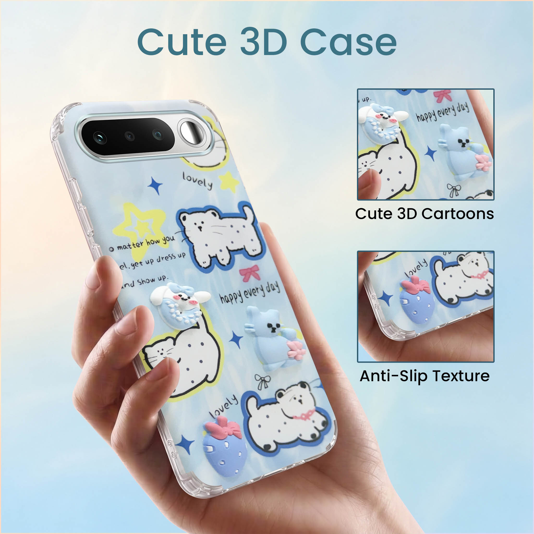 For Realme 16 Back Cover Case (3D Cute Cartoons | Hard Back Side Soft | Matte Premium Finish | HD Printing)