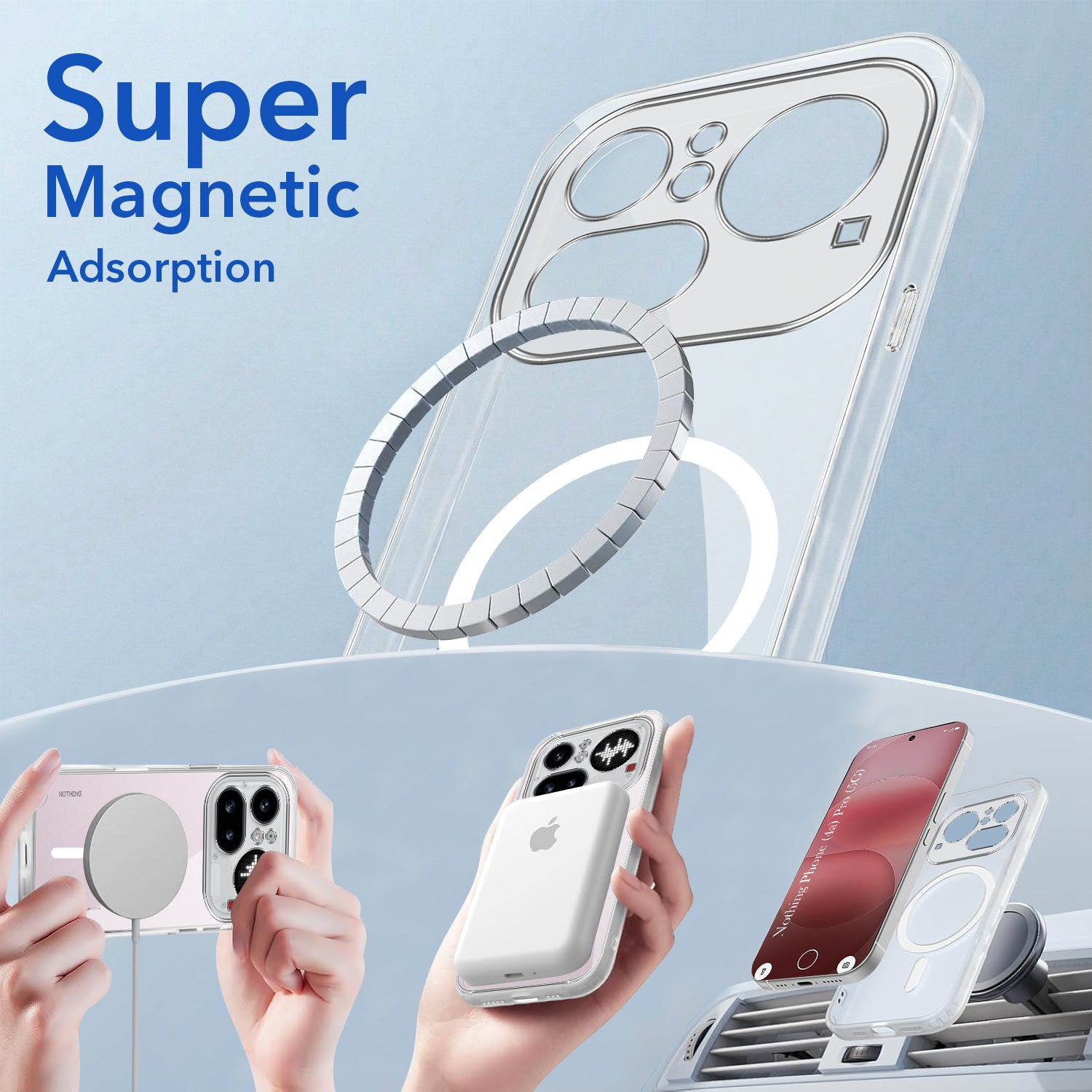 For Nothing Phone 4A Pro 5G Back Cover Case Lifetime Anti-Yellow MagSafe Compatible Clear (Sleek Hard Crystal | Shockproof and Camera Protection)