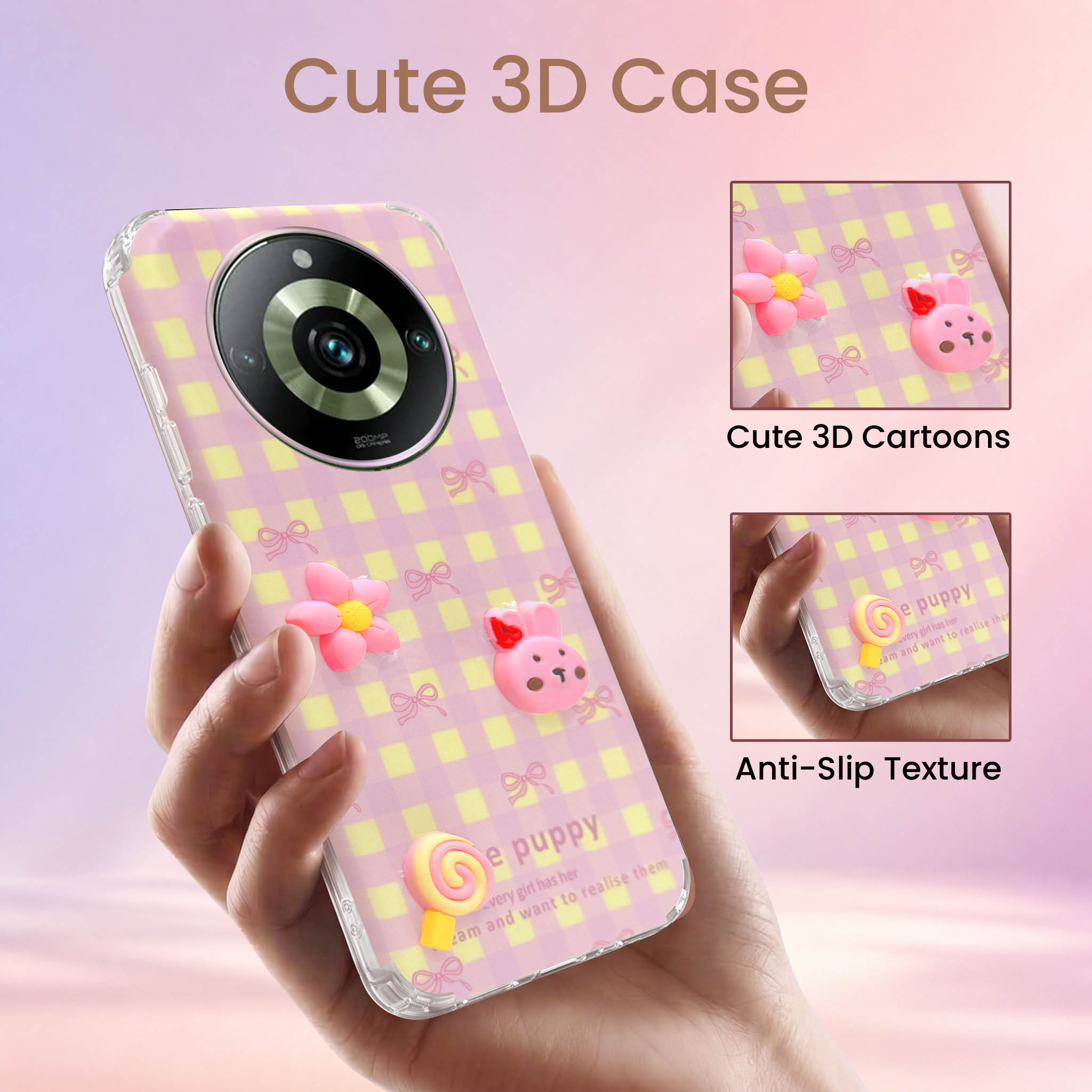 For Realme 11 Pro 5G | Realme 11 Pro Plus 5G Back Cover Case (3D Cute Cartoons | Hard Back Side Soft | Matte Premium Finish | HD Printing)