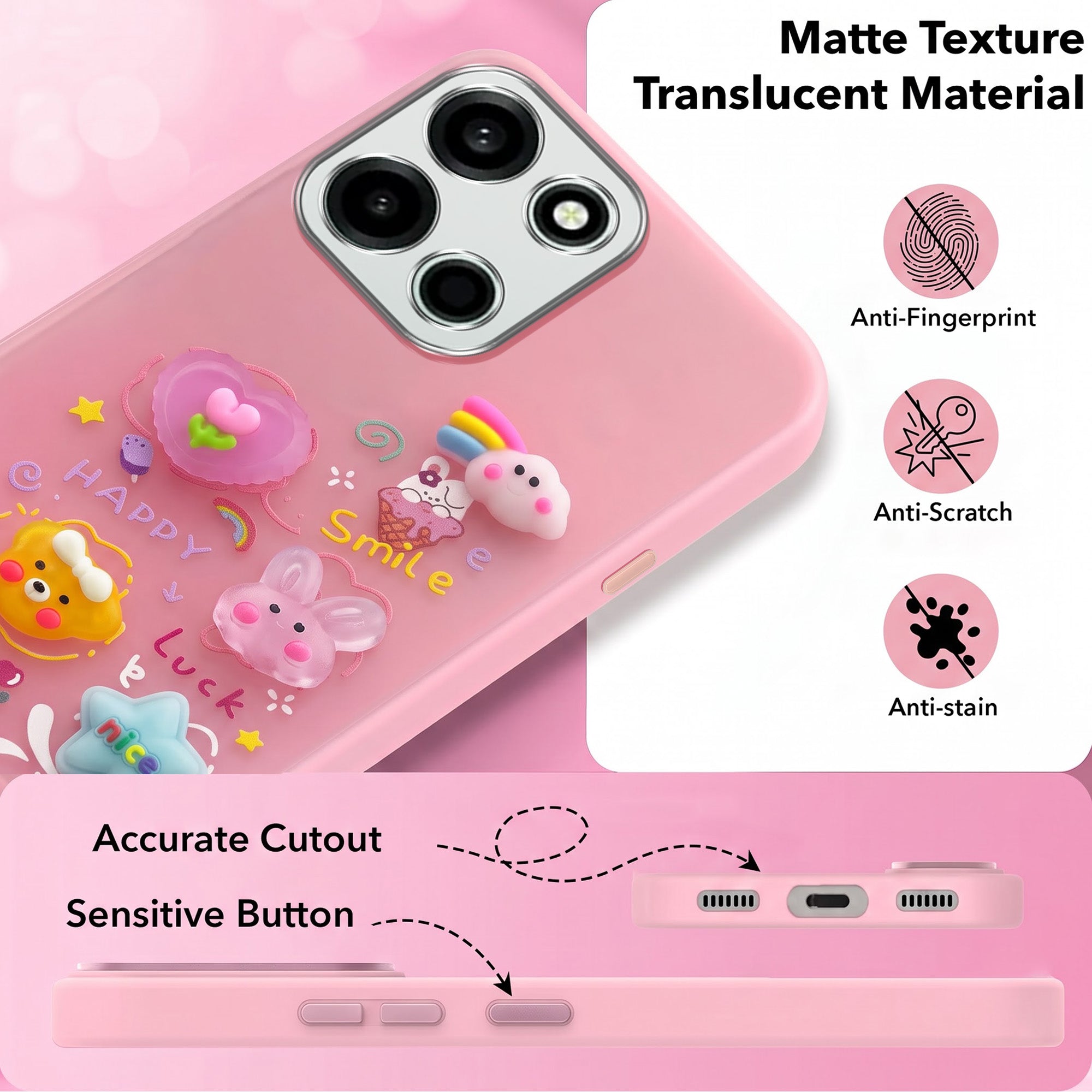 For OnePlus Nord 6 Back Cover Case (3D Cute Cartoons | Hard Back Side Soft | Matte Premium Finish | HD Printing)