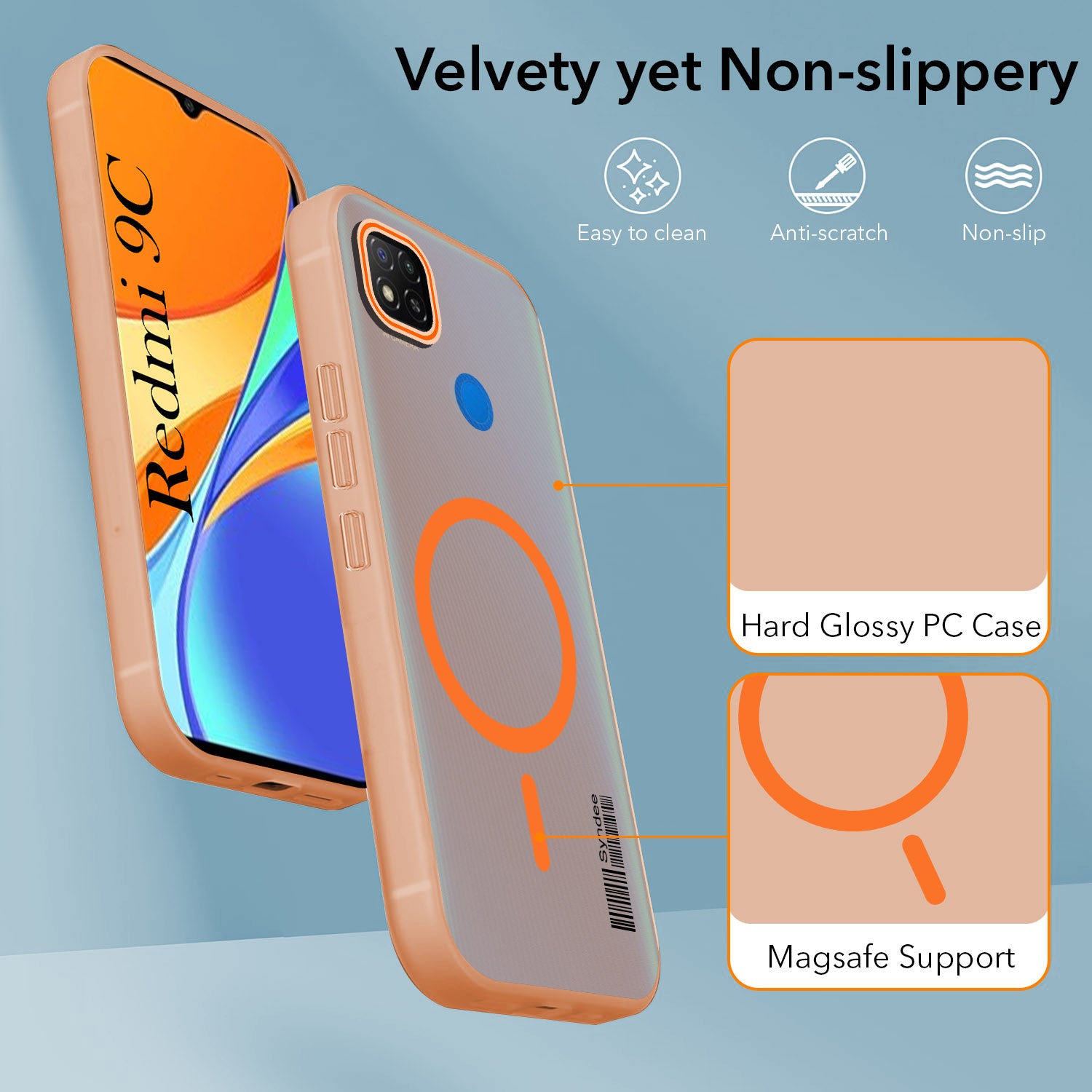 For Redmi 9C Back Cover Case (Soft Touch | Camera Bump Protection | MagSafe Compatible | Matte Finish)