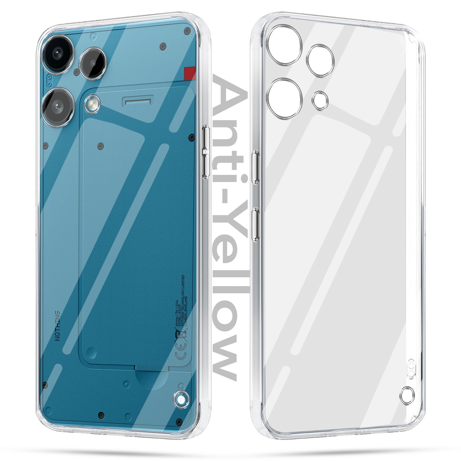 For Nothing Phone 3A Lite Combo with Back Cover and 9H Tempered Glass (Lifetime Anti-Yellow | Sleek Hard Crystal | Oleophobic Coating Screen Glass)