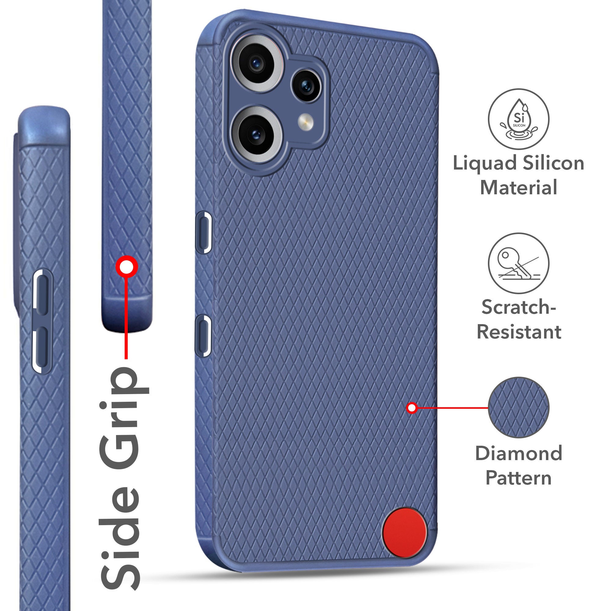 For Nothing CMF Phone 2 Pro Back Cover Case (Liquid Silicone | Side Grip | Camera Protection)