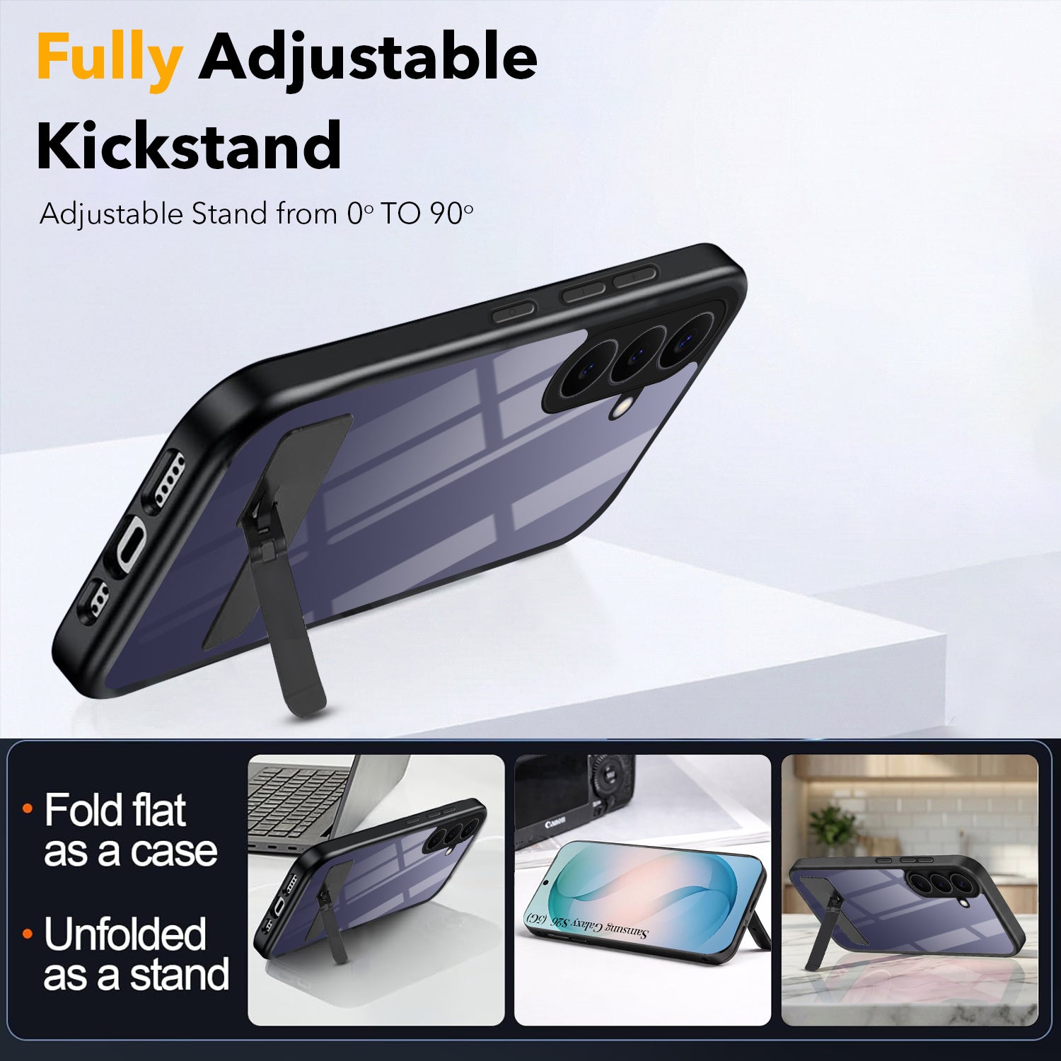 For Samsung Galaxy S26 5G Back Cover Case (Built-in Stand | Lifetime Anti Yellow | Kickstand Shockproof | Camera Protection | MagSafe Compatible)