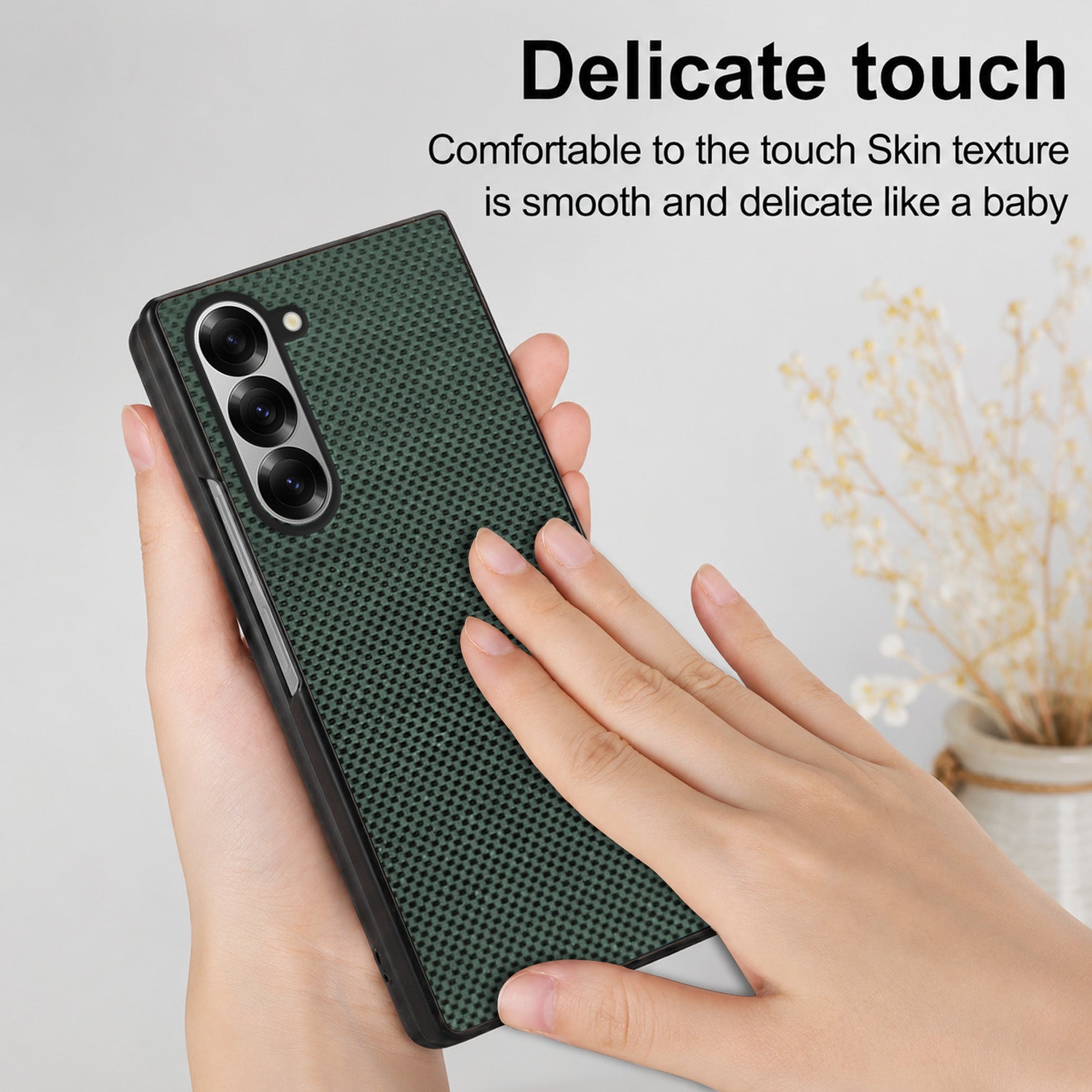 For Samsung Galaxy Z Fold 6 5G Back Flip Case Cover (Craft Printed Design | Hybrid Texture | Inside Microfiber Cloth)