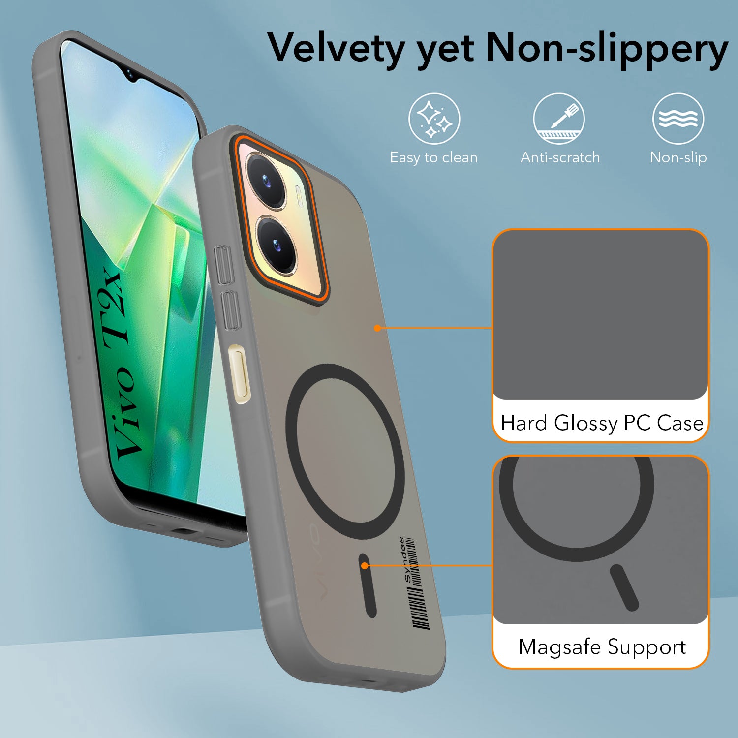 For Vivo T2x Back Cover Case (Soft Touch | Camera Bump Protection | MagSafe Compatible | Matte Finish)