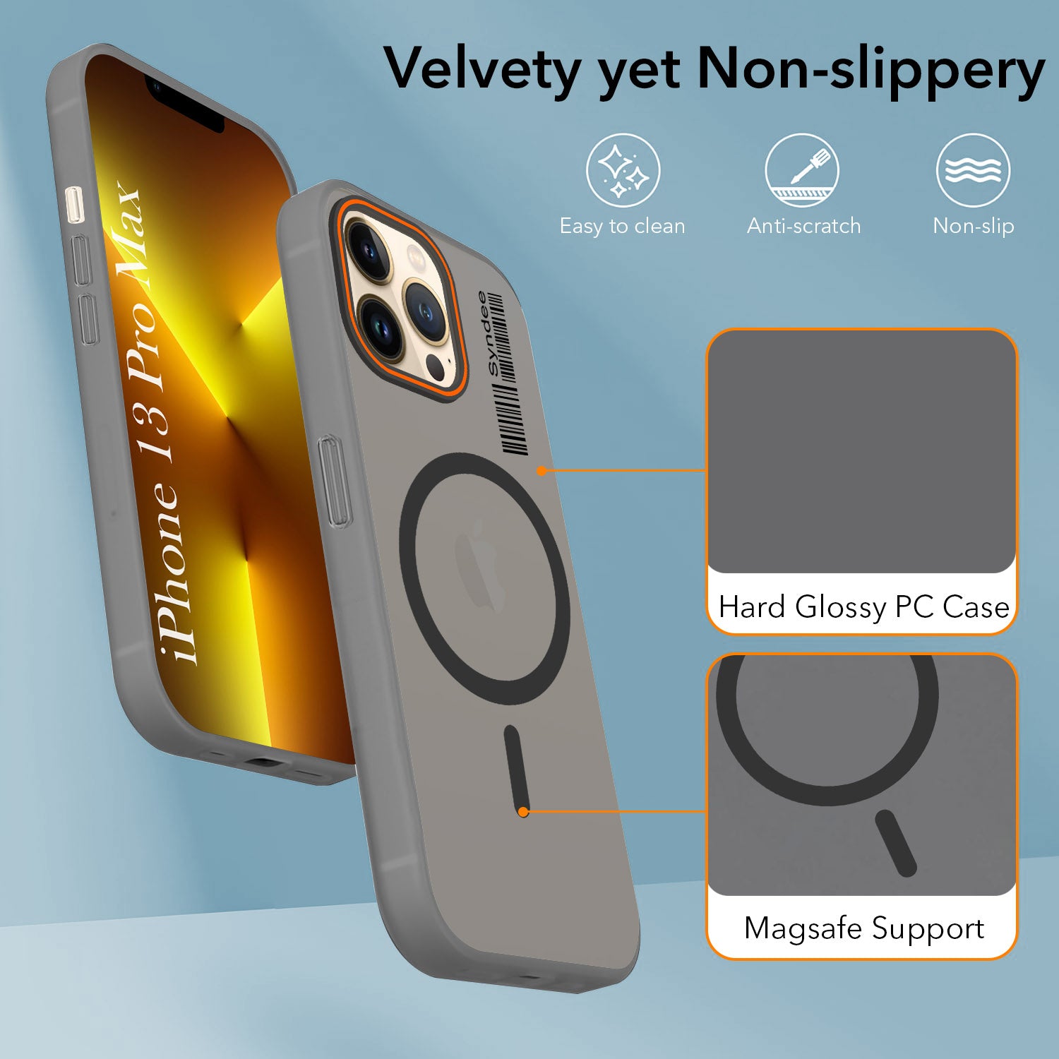 For Apple iPhone 13 Pro Max Back Cover Case  (Soft Touch | Camera Bump Protection | MagSafe Compatible | Matte Finish)