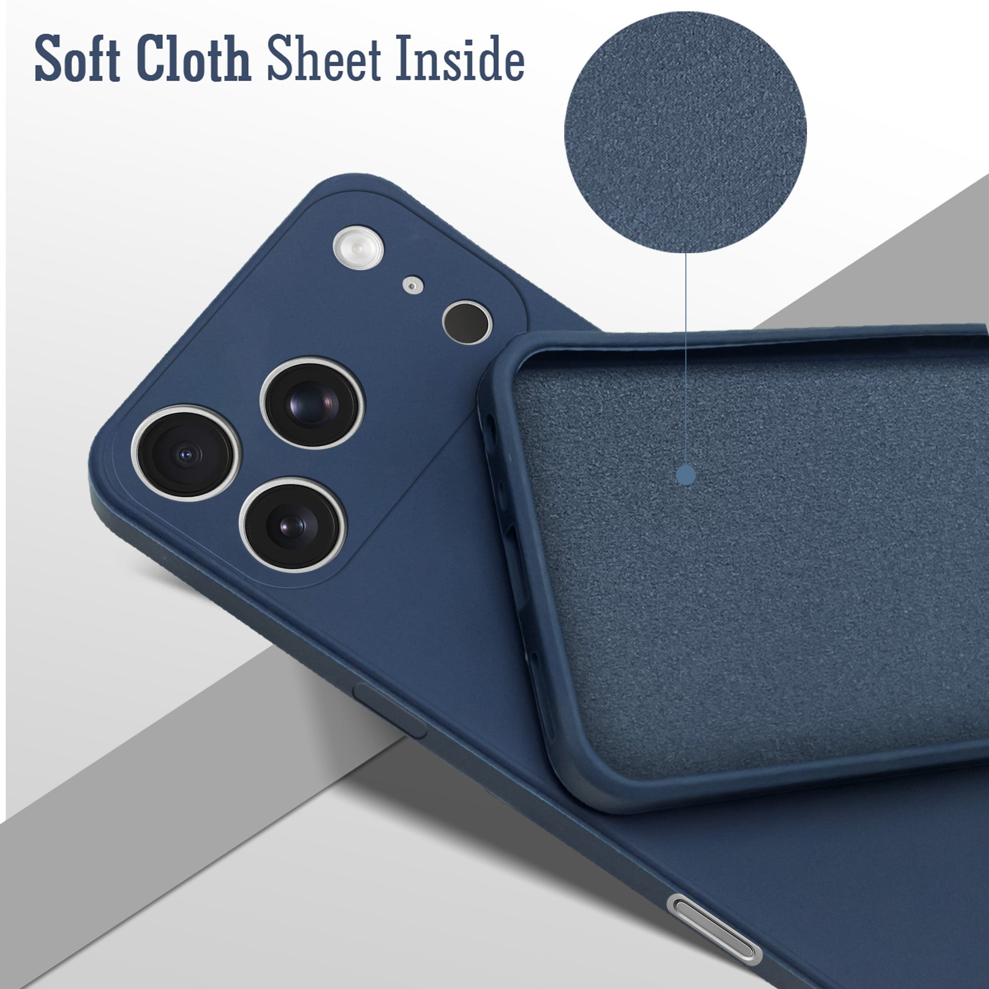 For Apple iPhone 17 Pro Back Cover Case (Matte Finish Silicone with Inside Fiber Cloth)