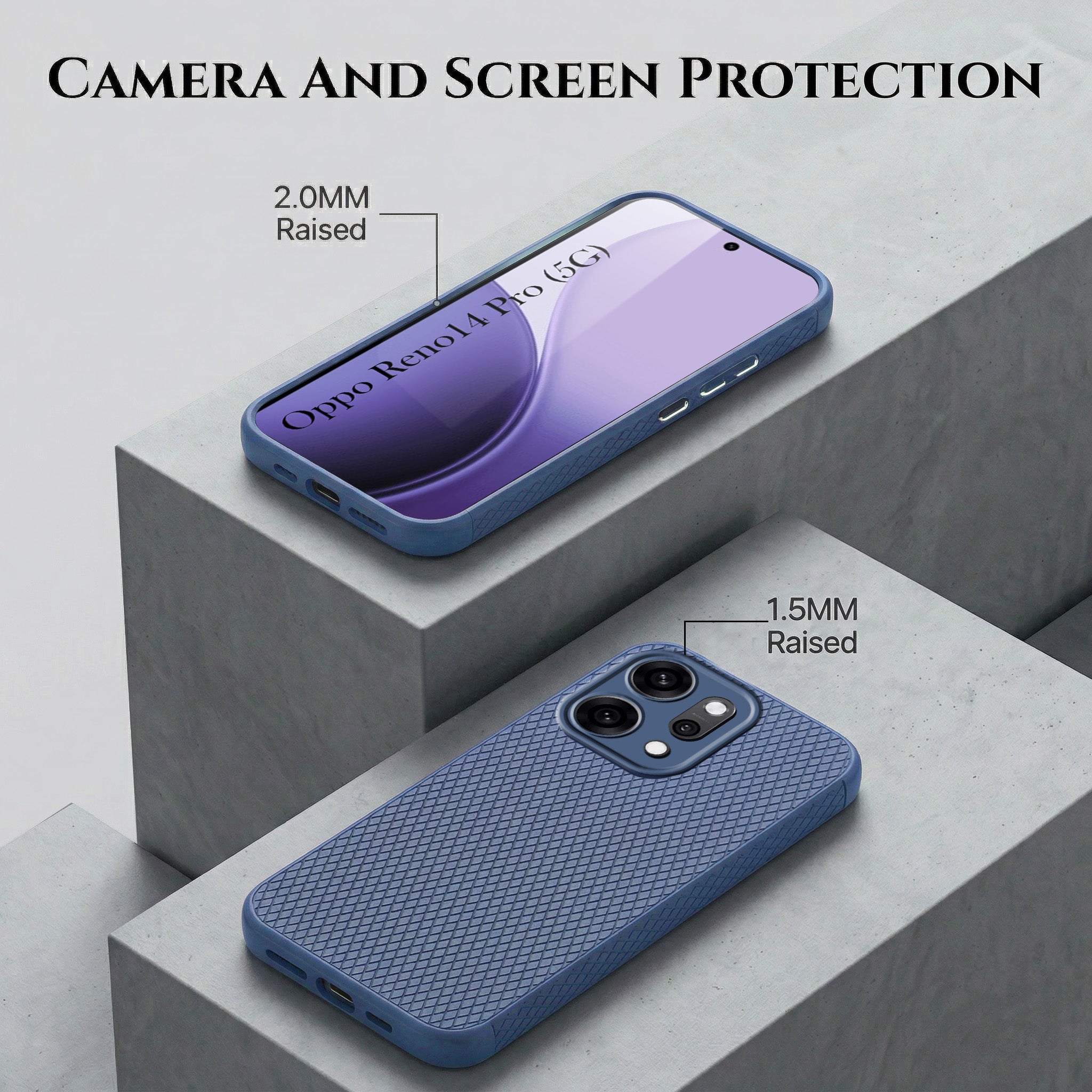 For Oppo Reno14 Pro 5G | Oppo Reno 14 Pro 5G Combo with Back Cover and 9H Tempered Glass (Liquid Silicone | Camera Protection | Oleophobic Coating Screen Glass)