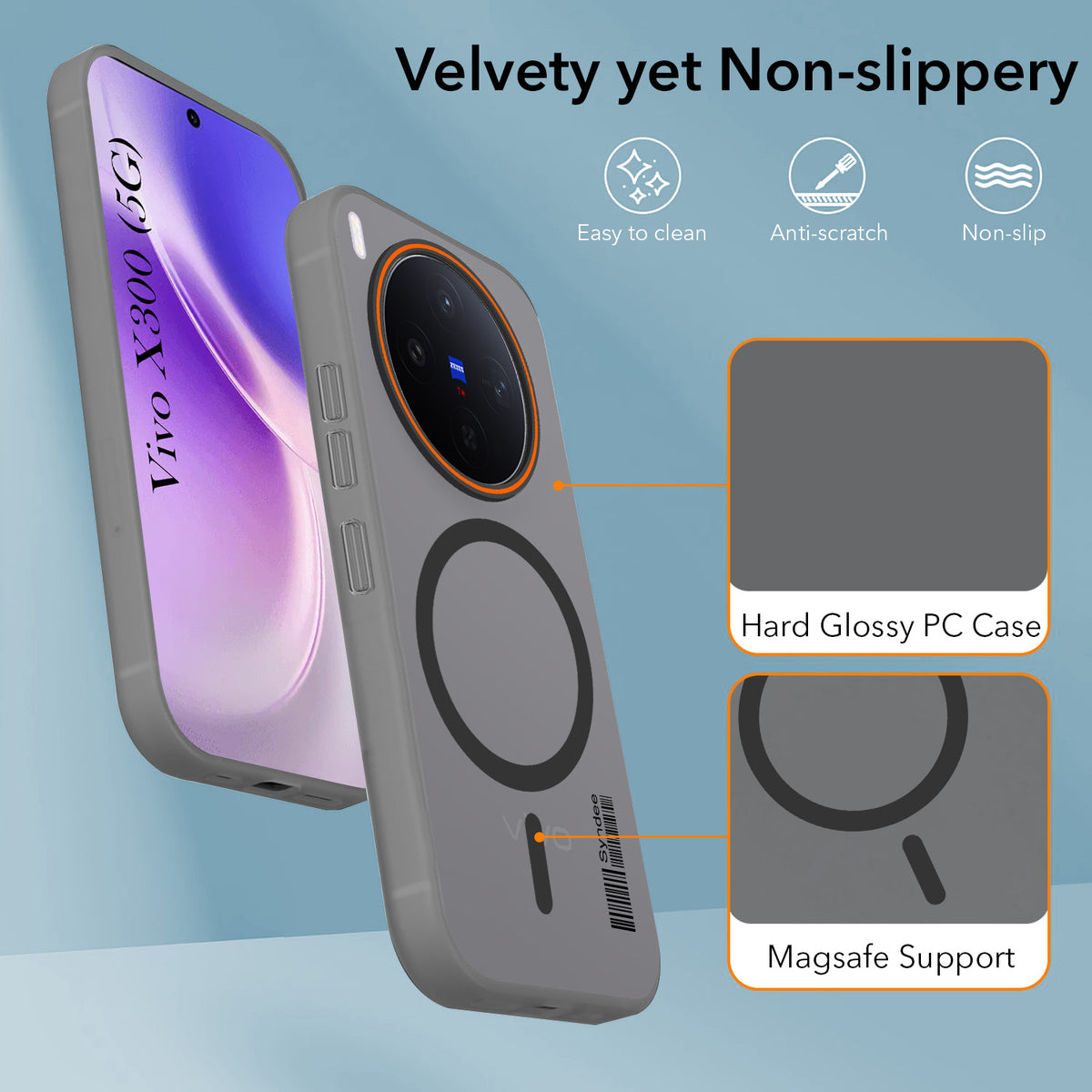 For Vivo X300 5G Back Cover Case (Soft Touch | Camera Bump Protection | MagSafe Compatible | Matte Finish)