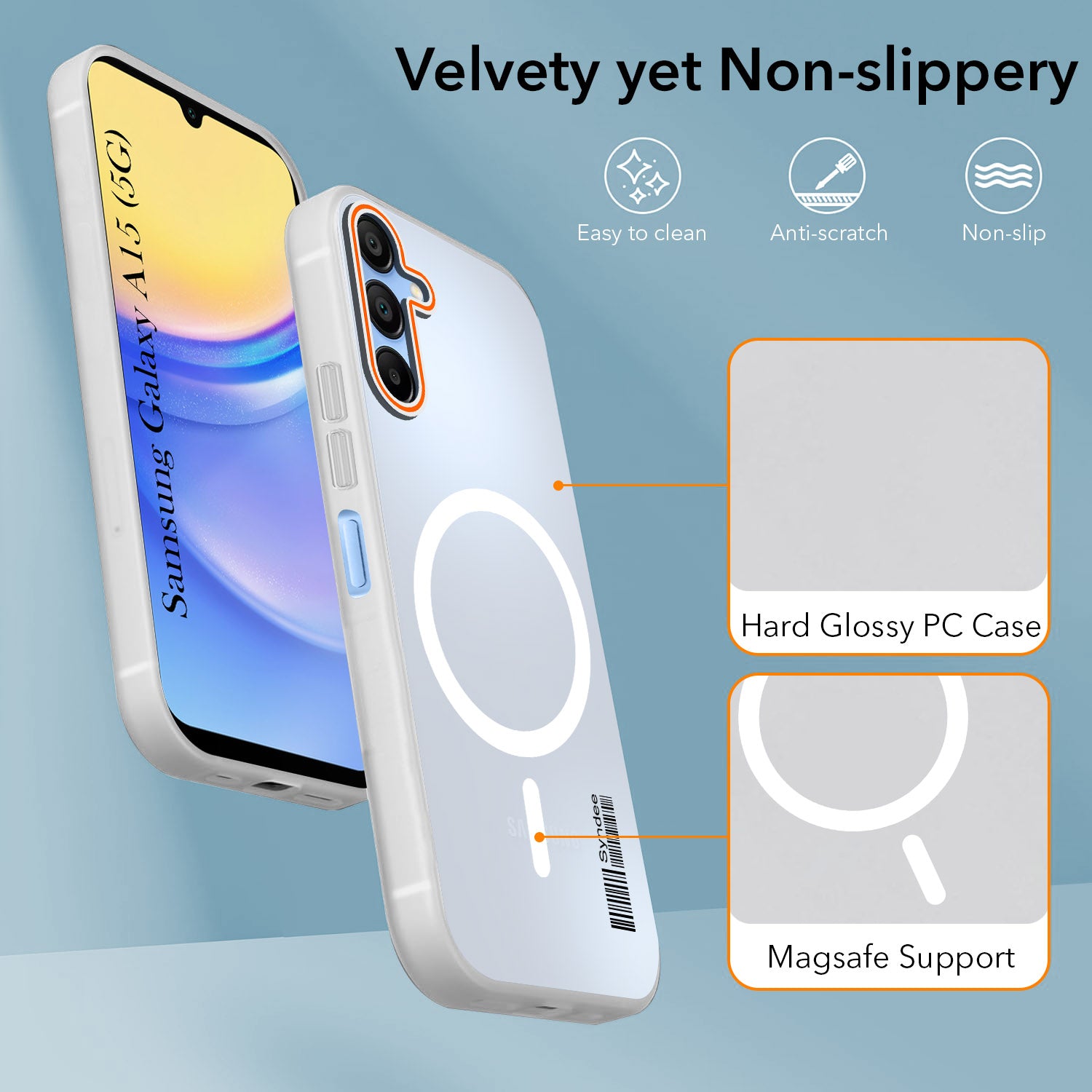 For Samsung Galaxy A15 5G Back Cover Case (Soft Touch | Camera Bump Protection | MagSafe Compatible | Matte Finish)