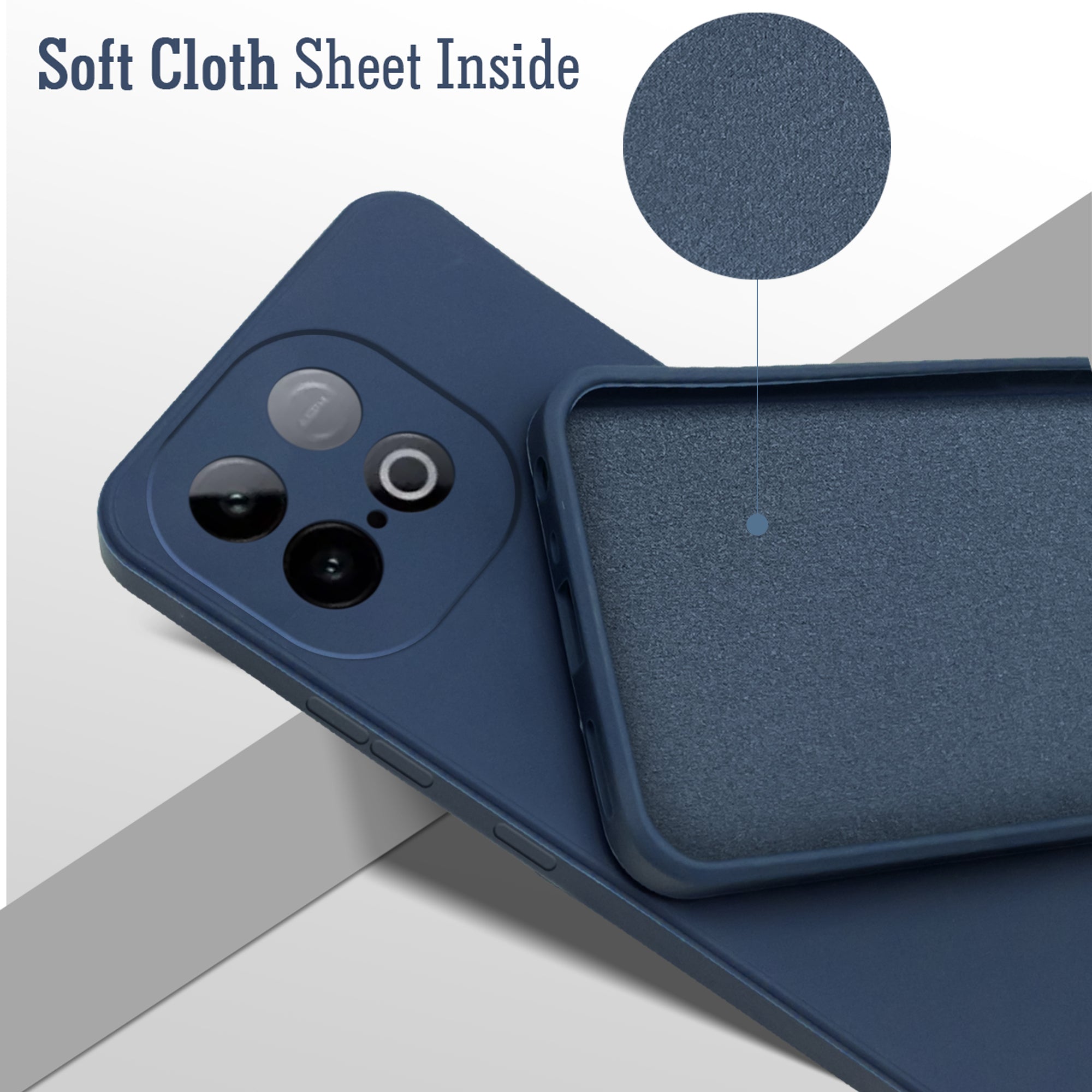 For Vivo iQOO Neo 10 Back Cover Case (Matte Finish Silicone with Inside Fiber Cloth)