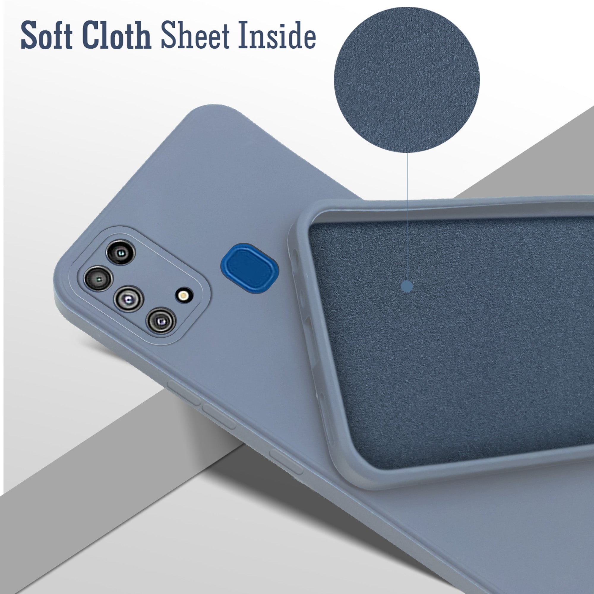 For Samsung Galaxy M31 Back Cover Case (Matte Finish Silicone with Inside Fiber cloth)