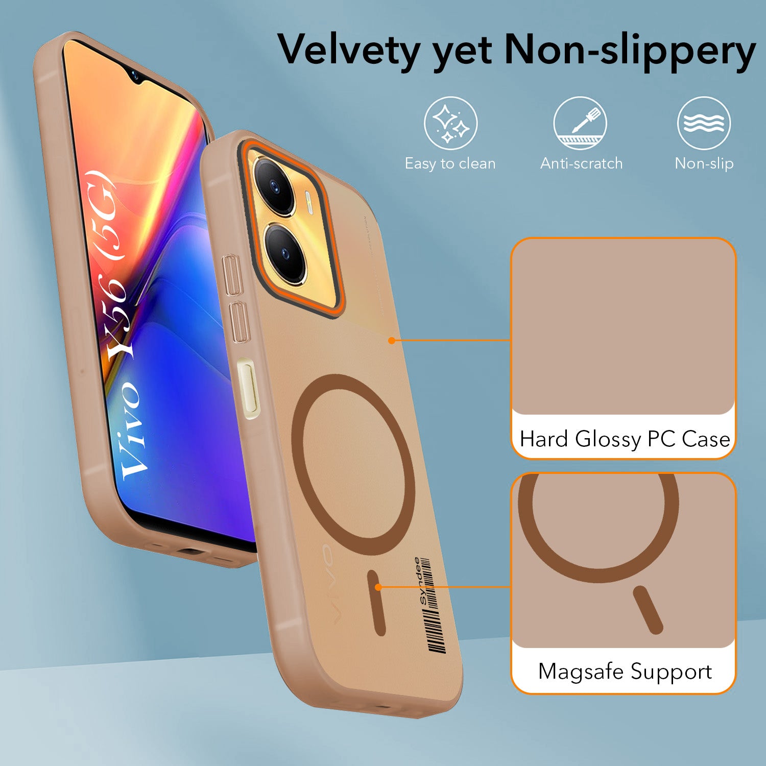 For Vivo Y56 5G Back Cover Case (Soft Touch | Camera Bump Protection | MagSafe Compatible | Matte Finish)