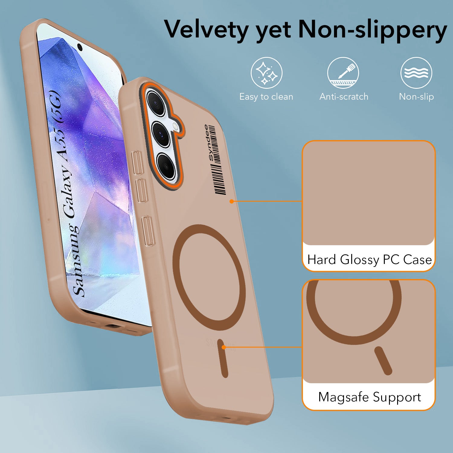 For Samsung Galaxy A55 5G Back Cover Case (Soft Touch | Camera Bump Protection | MagSafe Compatible | Matte Finish)