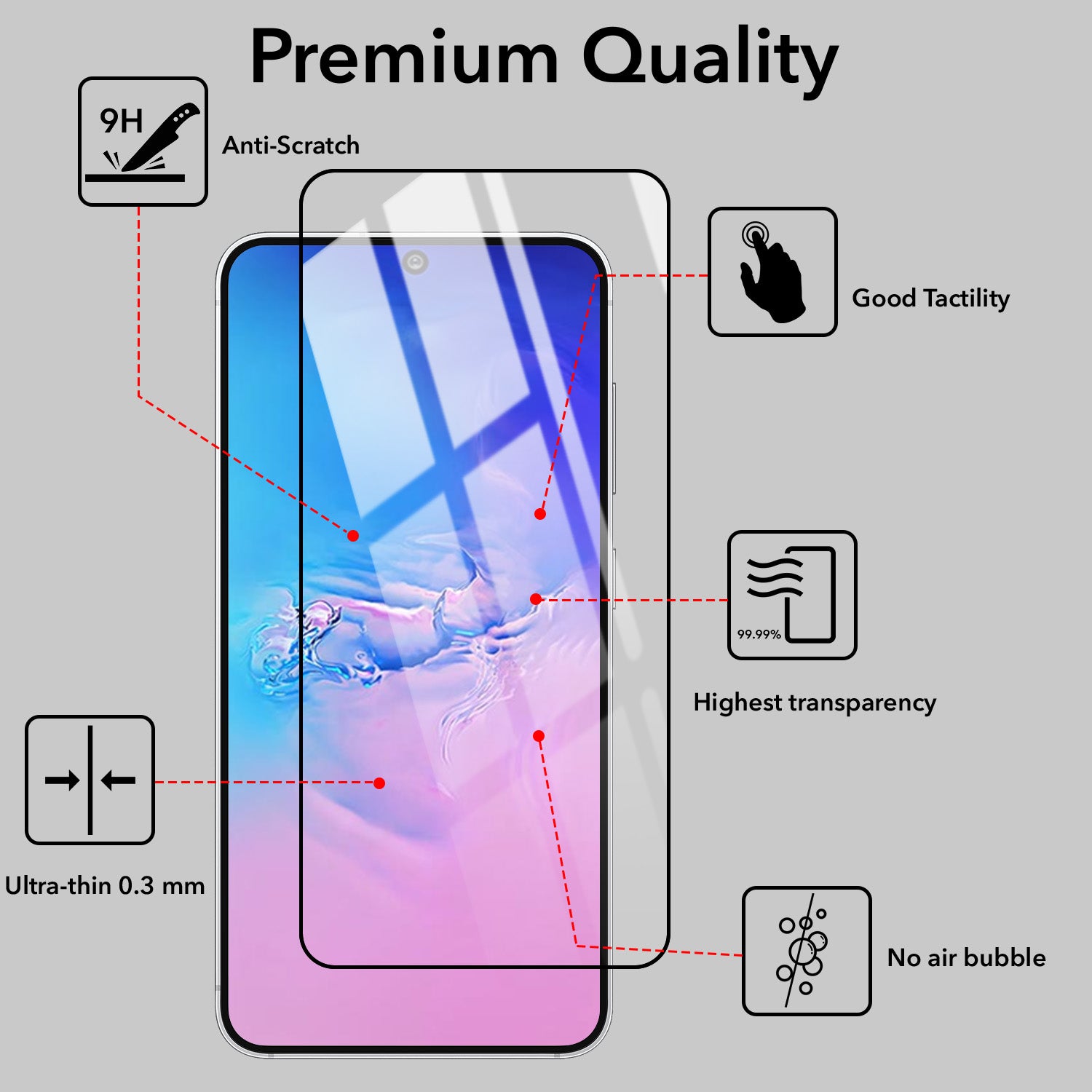 (Pack of 2) Tempered Glass For Samsung Galaxy S10 Lite Military-Grade Gorilla  Screen Protector With Installation Kit | Shatterproof, Full Coverage, HD Clear, Scratch Resistant
