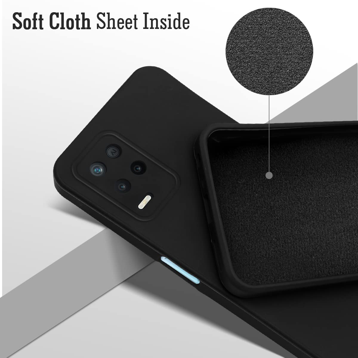 For Realme 9 5G Back Cover Case (Matte Finish Silicone with Inside Fiber Cloth)