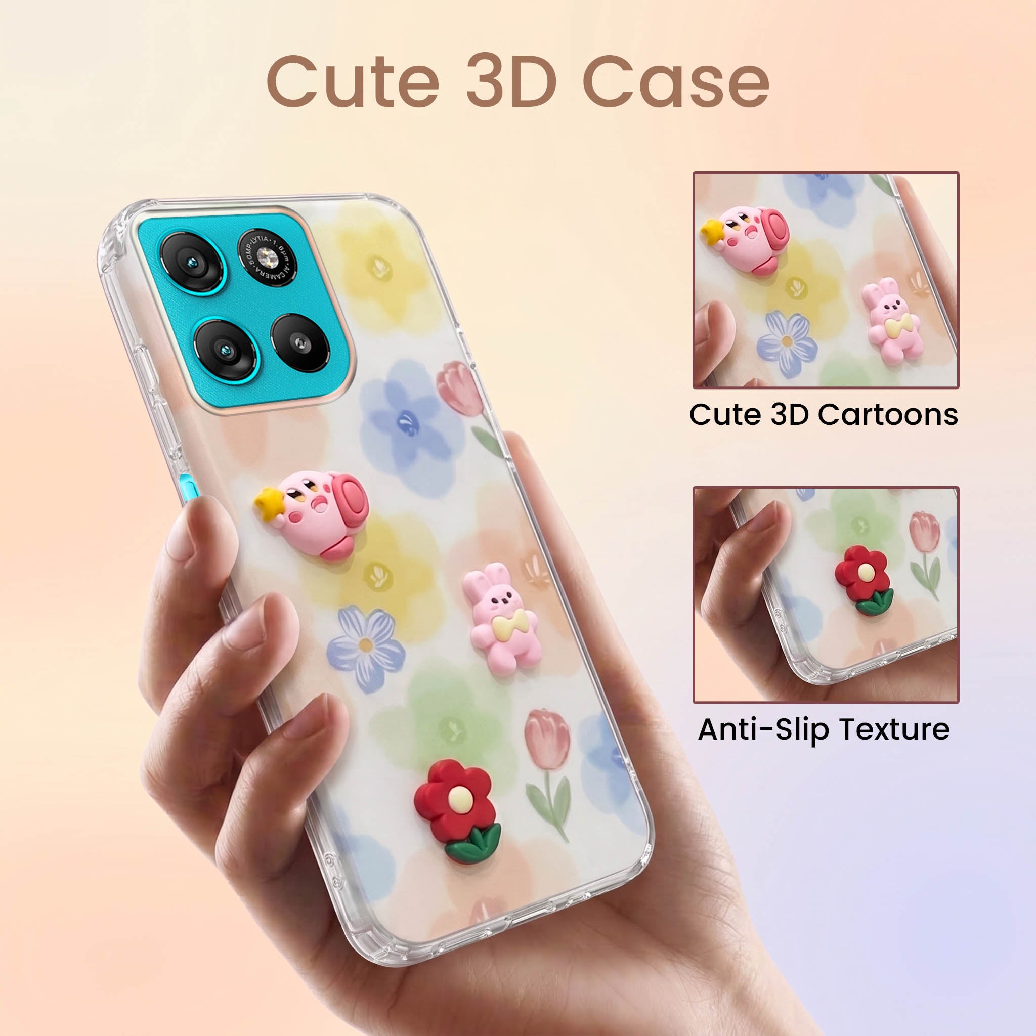 For Motorola Moto G67 Power | G57 Power Back Cover Case (3D Cute Cartoons | Hard Back Side Soft | Matte Premium Finish | HD Printing)