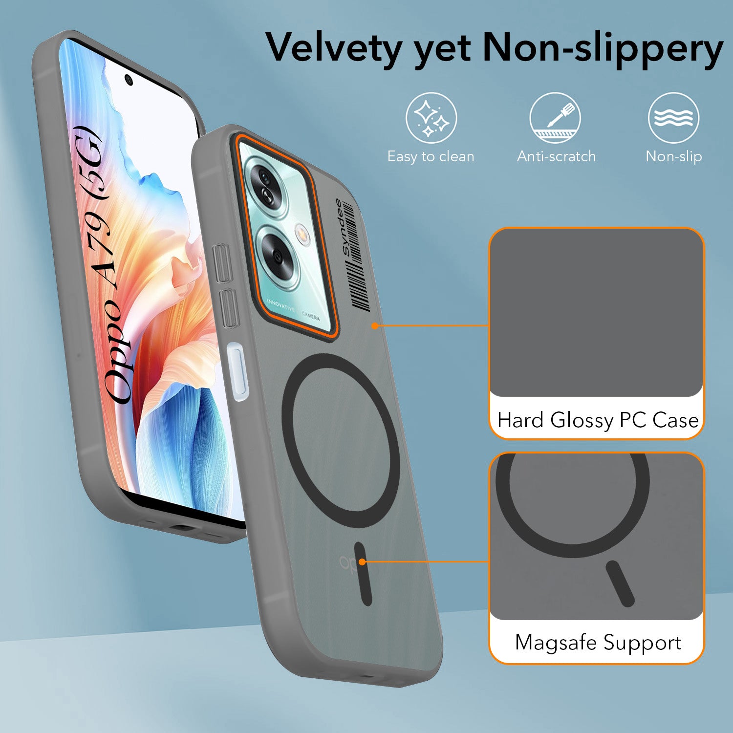 For Oppo A79 5G Back Cover Case (Soft Touch | Camera Bump Protection | MagSafe Compatible | Matte Finish)