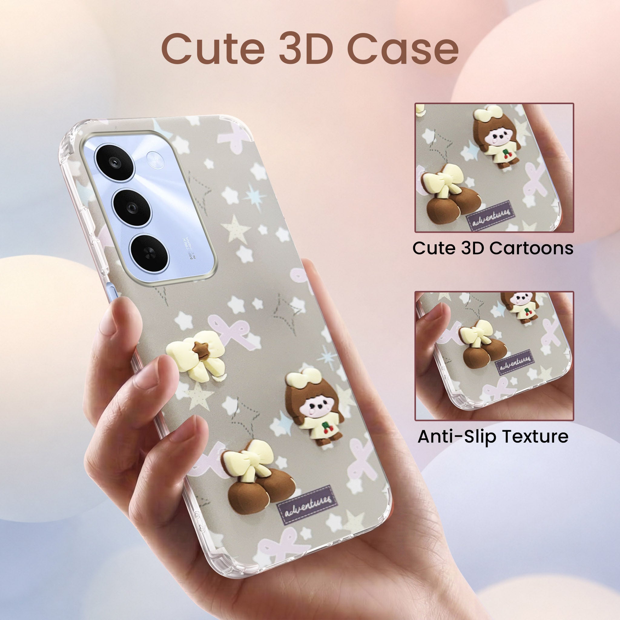 For Realme C83 5G Back Cover Case (3D Cute Cartoons | Hard Back Side Soft | Matte Premium Finish | HD Printing)