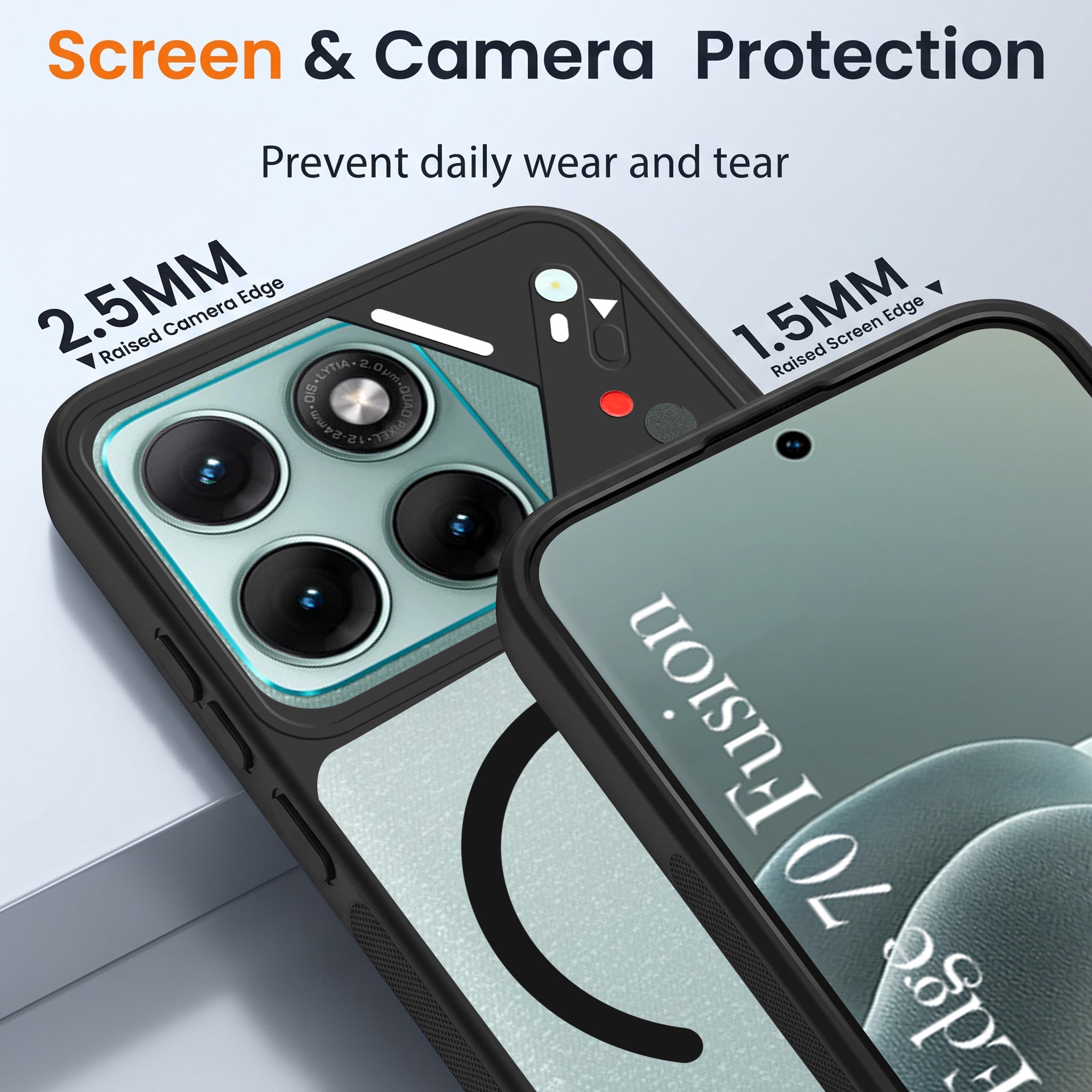For Motorola Moto Edge 70 Fusion Back Cover Case Lifetime Anti-Yellow Clear (Camera Protection | Side Grip | Wireless MagSafe Compatible)