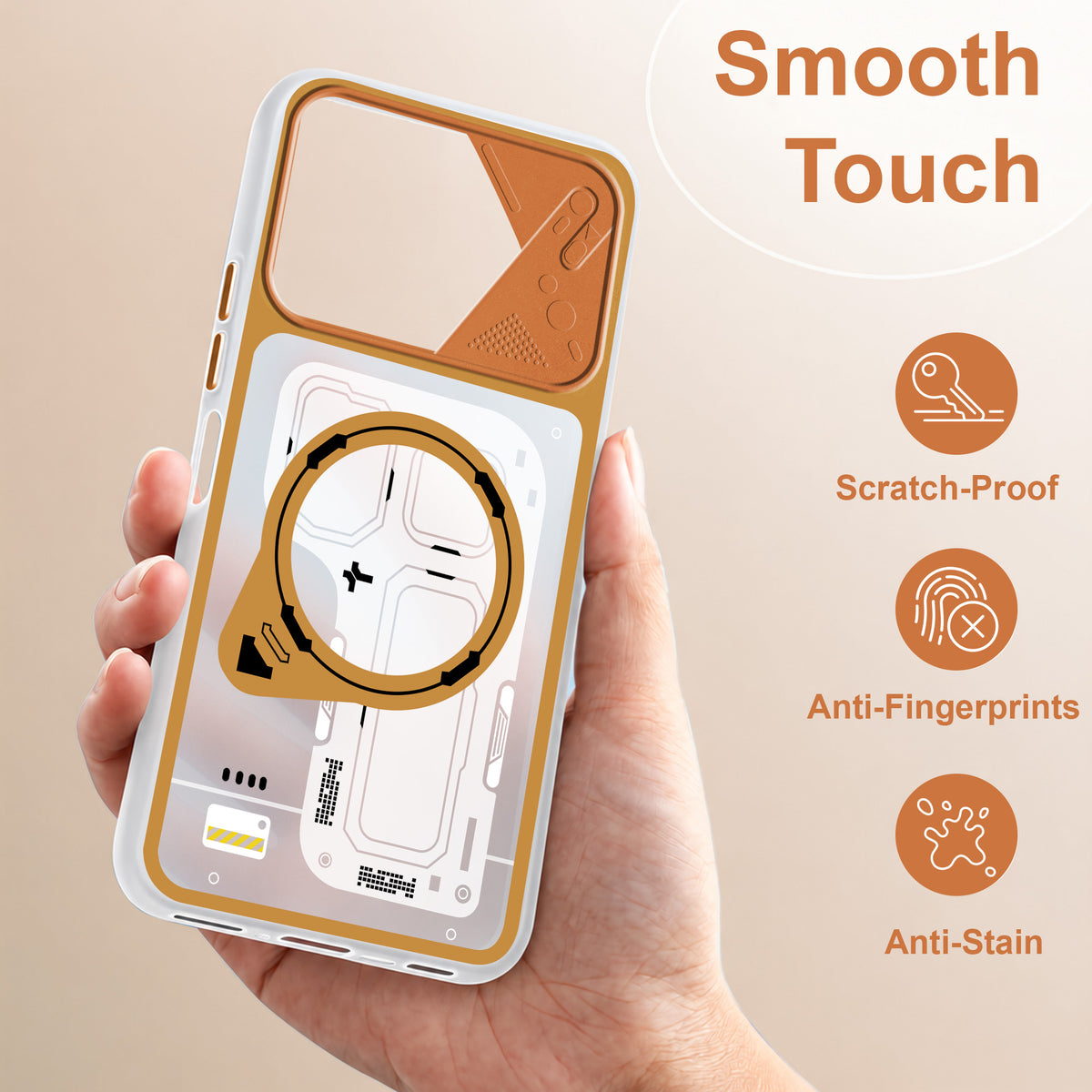 For Motorola Moto G67 Power | G57 Power Metallic Back Cover Case (Metallic Camera Protection & Buttons | Translucent Milky Shade | Hard Polycarbonate)