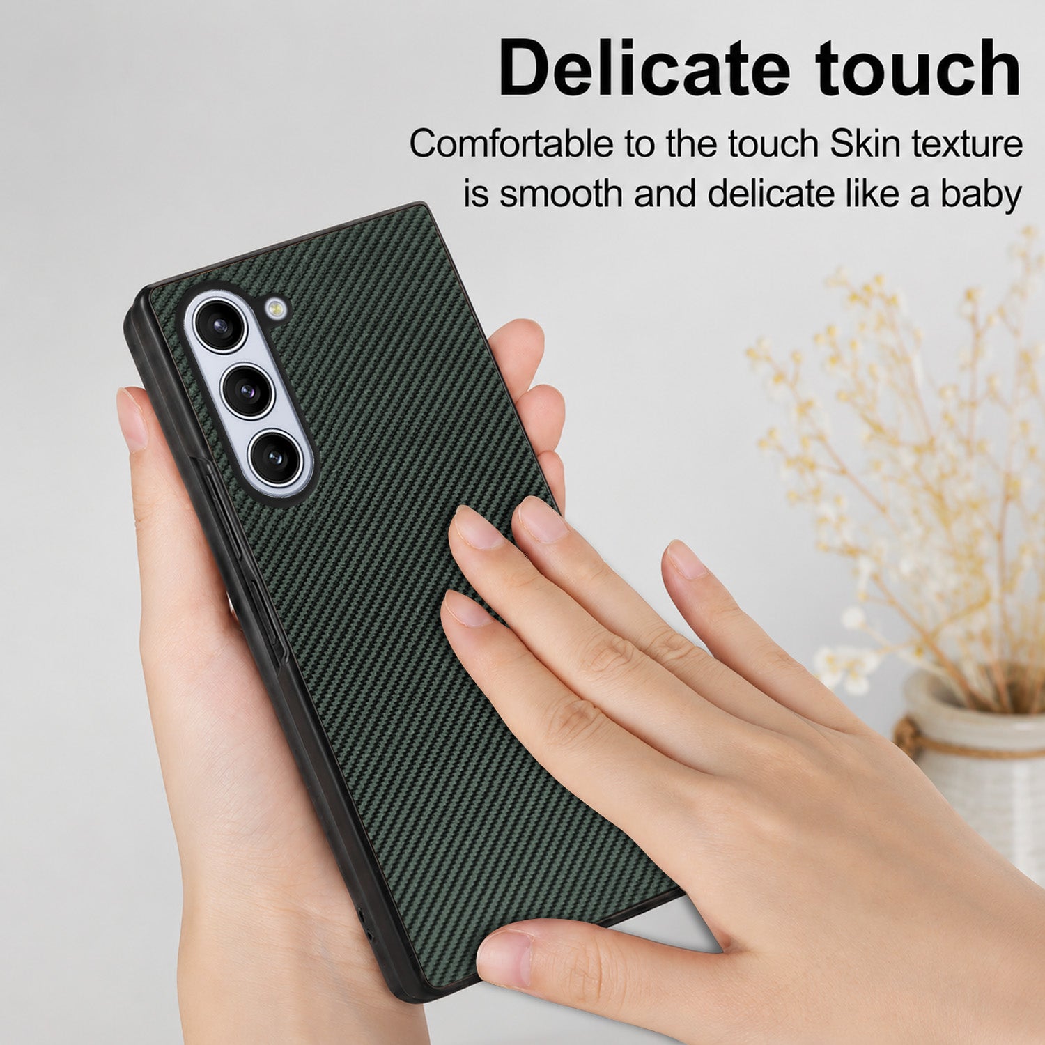 For Samsung Galaxy Z Fold 5 5G Back Flip Case Cover (Craft Printed Design | Hybrid Texture | Inside Microfiber Cloth)