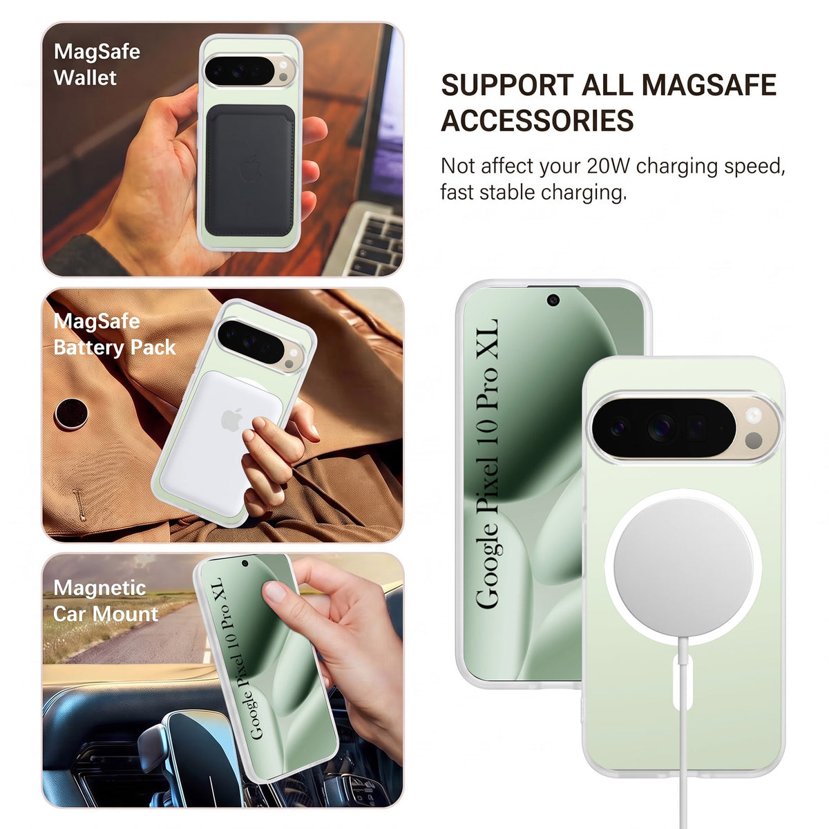 For Google Pixel 10 Pro XL Matte Finish Back Case Cover (MagSafe Compatible | Translucent Soft Touch | Slim and Unbreakable)