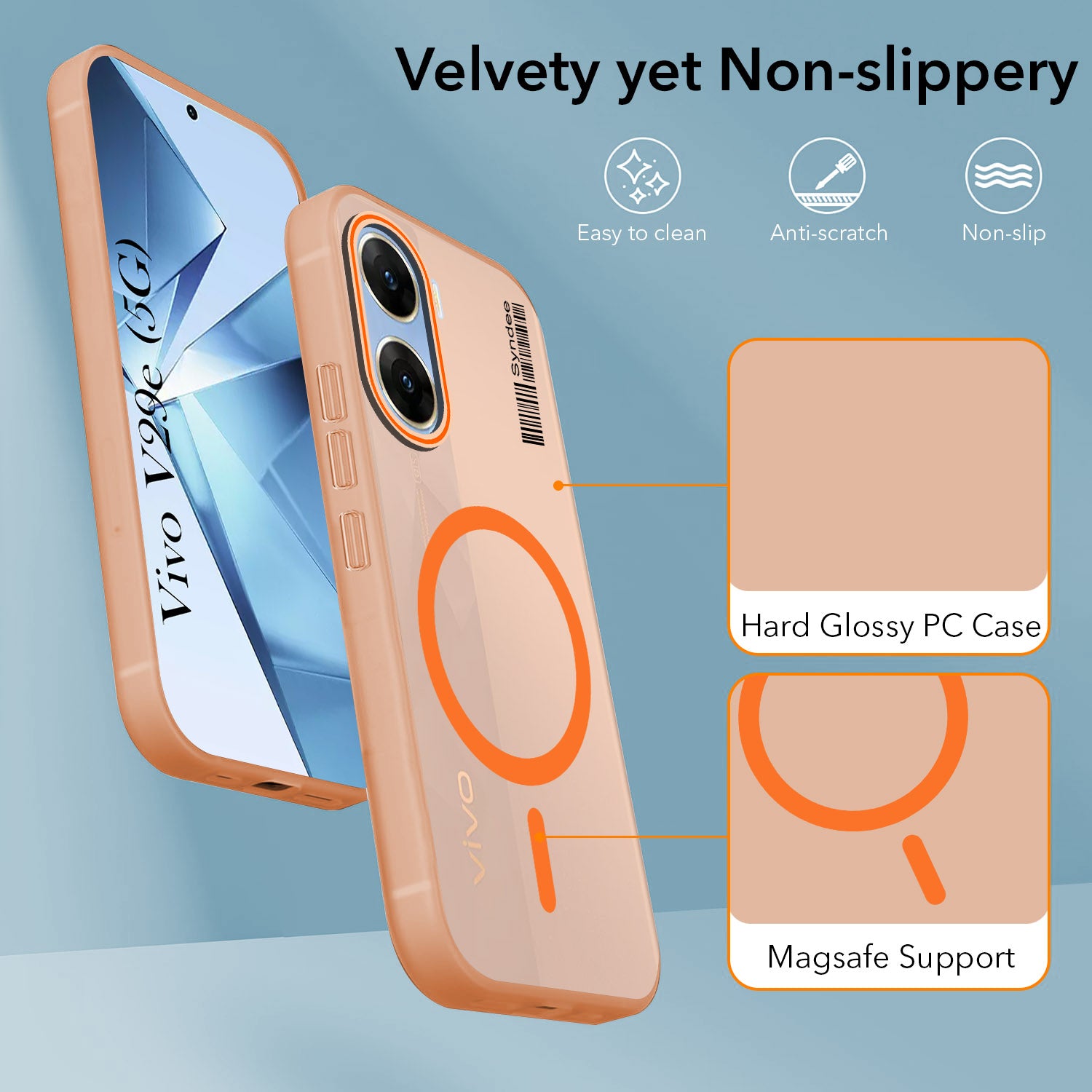 For Vivo V29e 5G Back Cover Case (Soft Touch | Camera Bump Protection | MagSafe Compatible | Matte Finish)