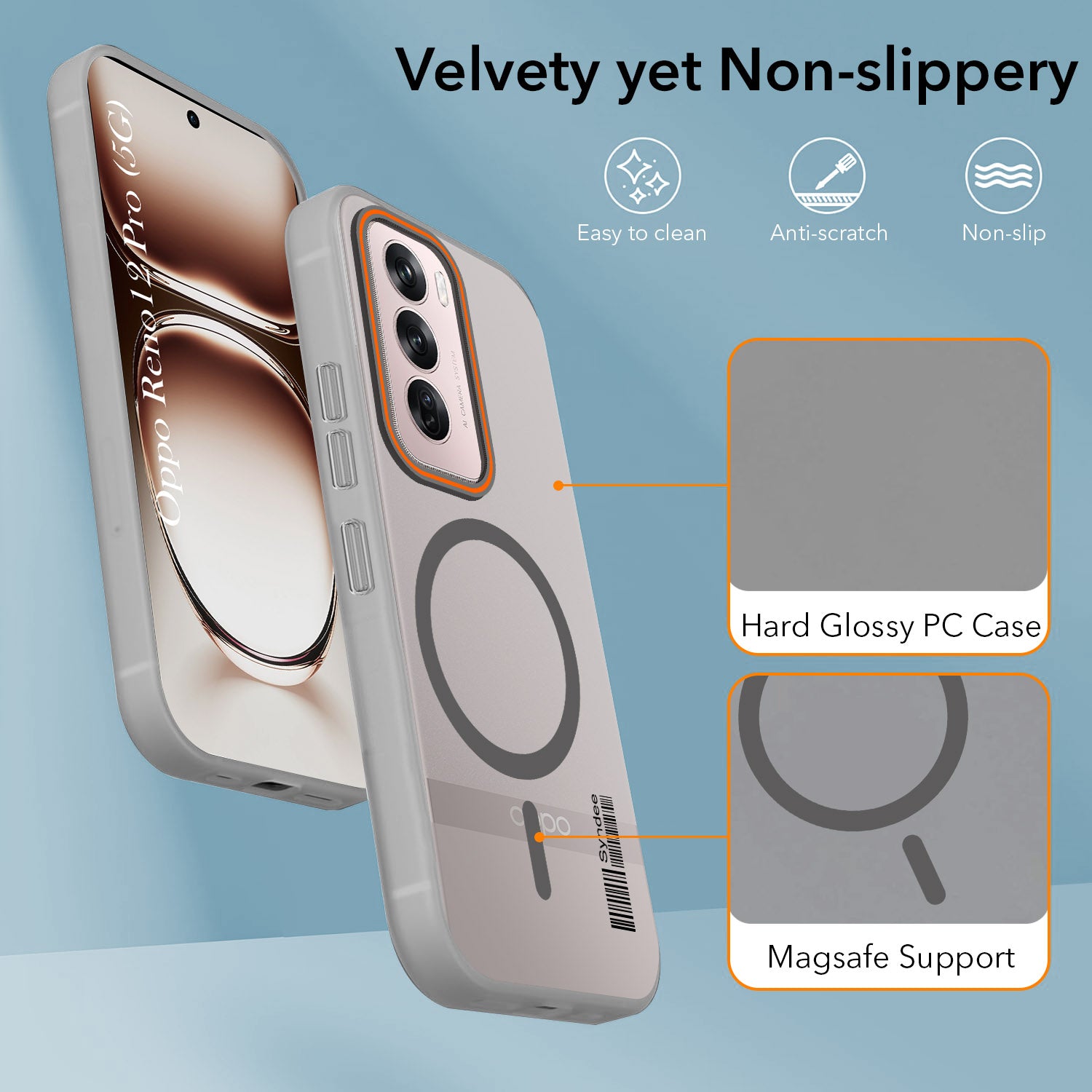 For Oppo Reno12 Pro 5G | Oppo Reno 12 Pro 5G Back Cover Case (Soft Touch | Camera Bump Protection | MagSafe Compatible | Matte Finish)