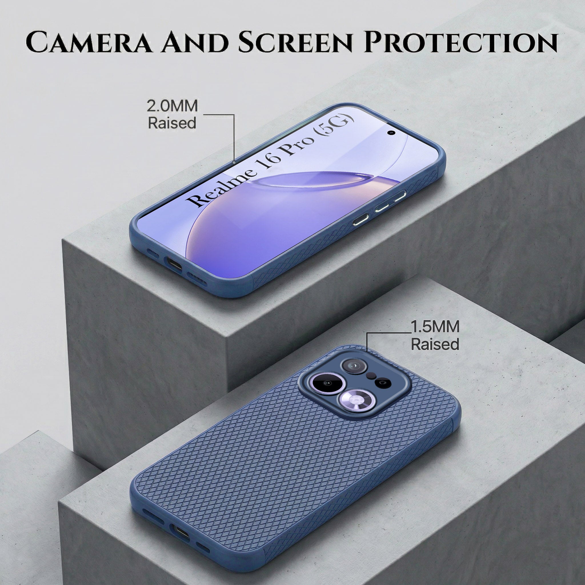 For Realme 16 Pro Combo with Back Cover and 9H Tempered Glass (Liquid Silicone | Camera Protection | Oleophobic Coating Screen Glass)
