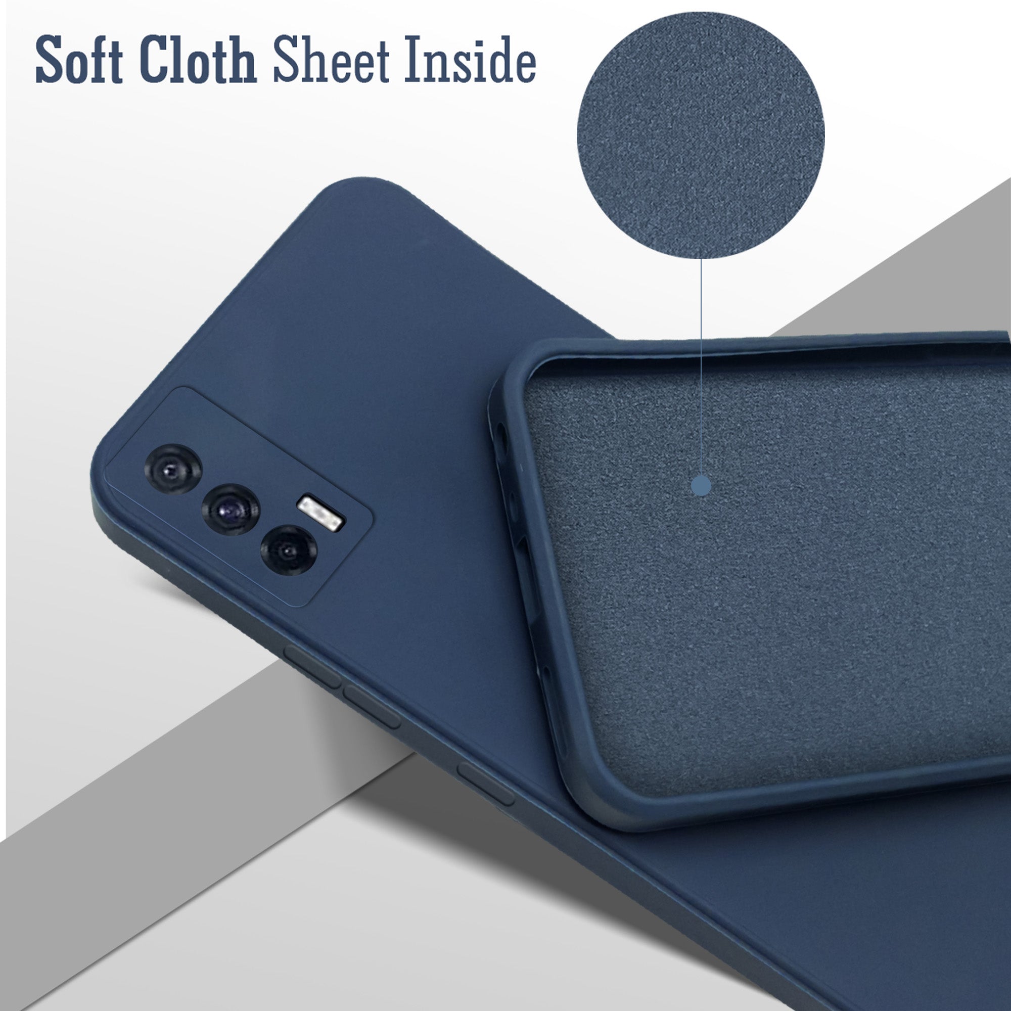 For Vivo iQOO 7 5G Back Cover Case (Matte Finish Silicone with Inside Fiber cloth)