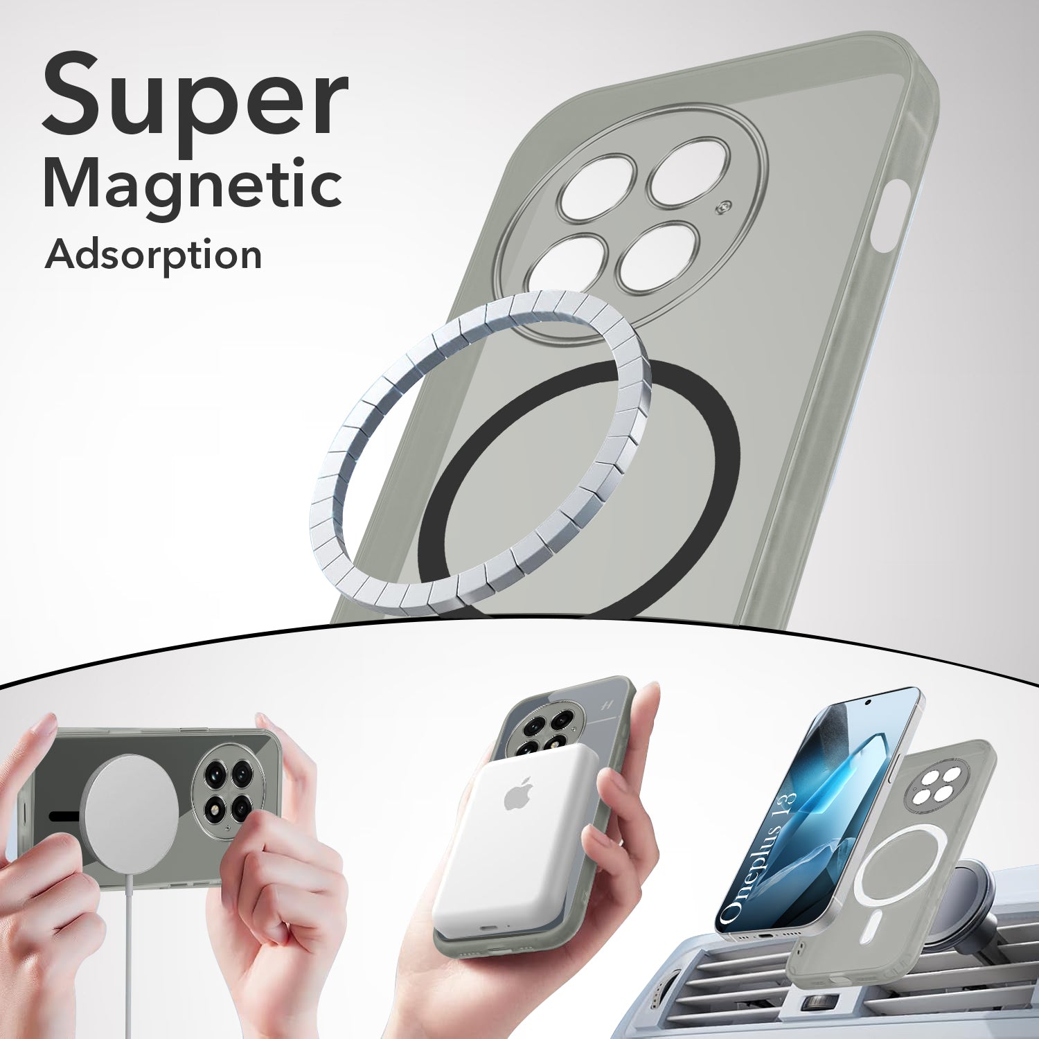 For OnePlus 13 Back Cover Case Lifetime Anti-Yellow MagSafe Compatible Clear (Sleek Hard Crystal | Shockproof and Camera Protection)