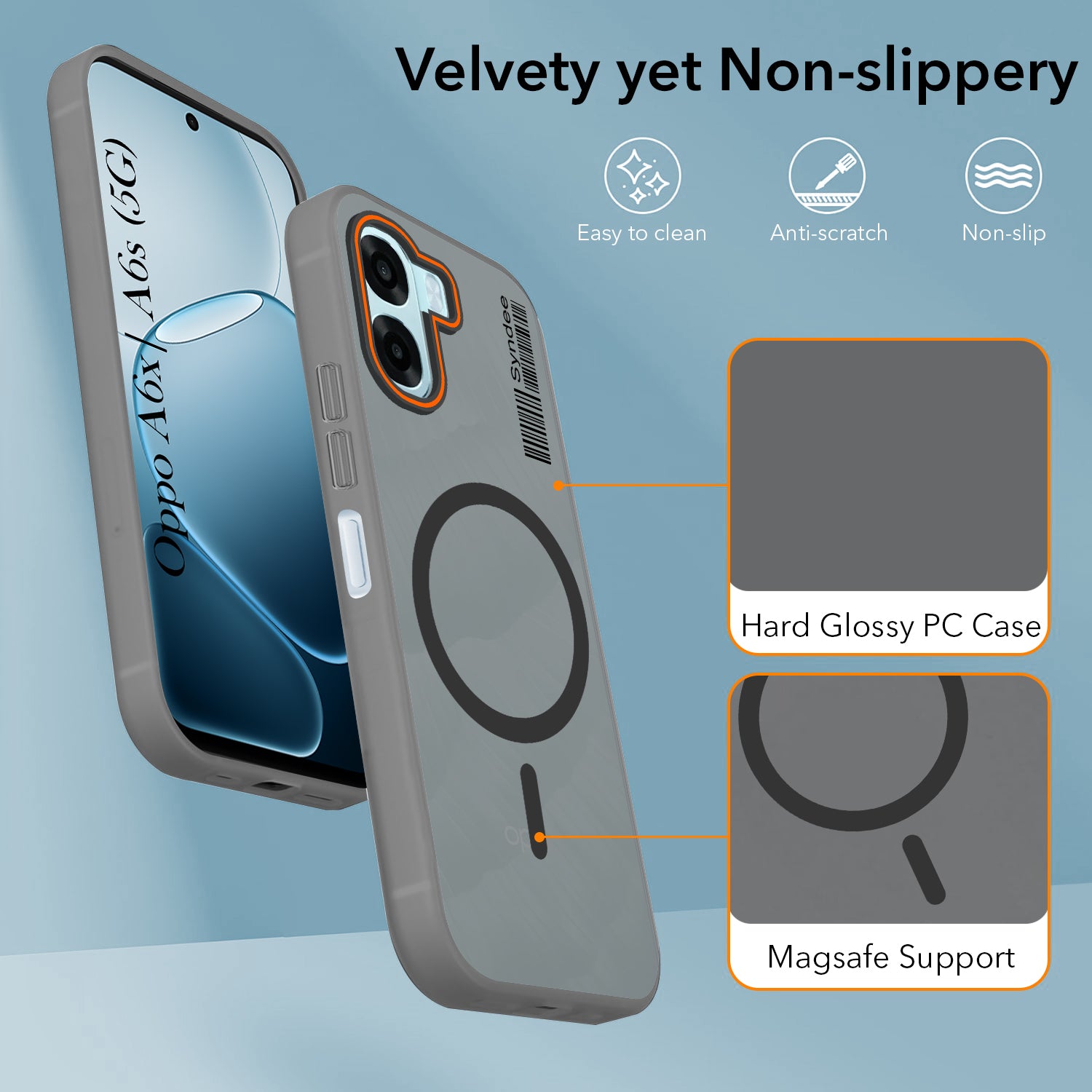 For Oppo A6X | Oppo A6S Back Cover Case (Soft Touch | Camera Bump Protection | MagSafe Compatible | Matte Finish)